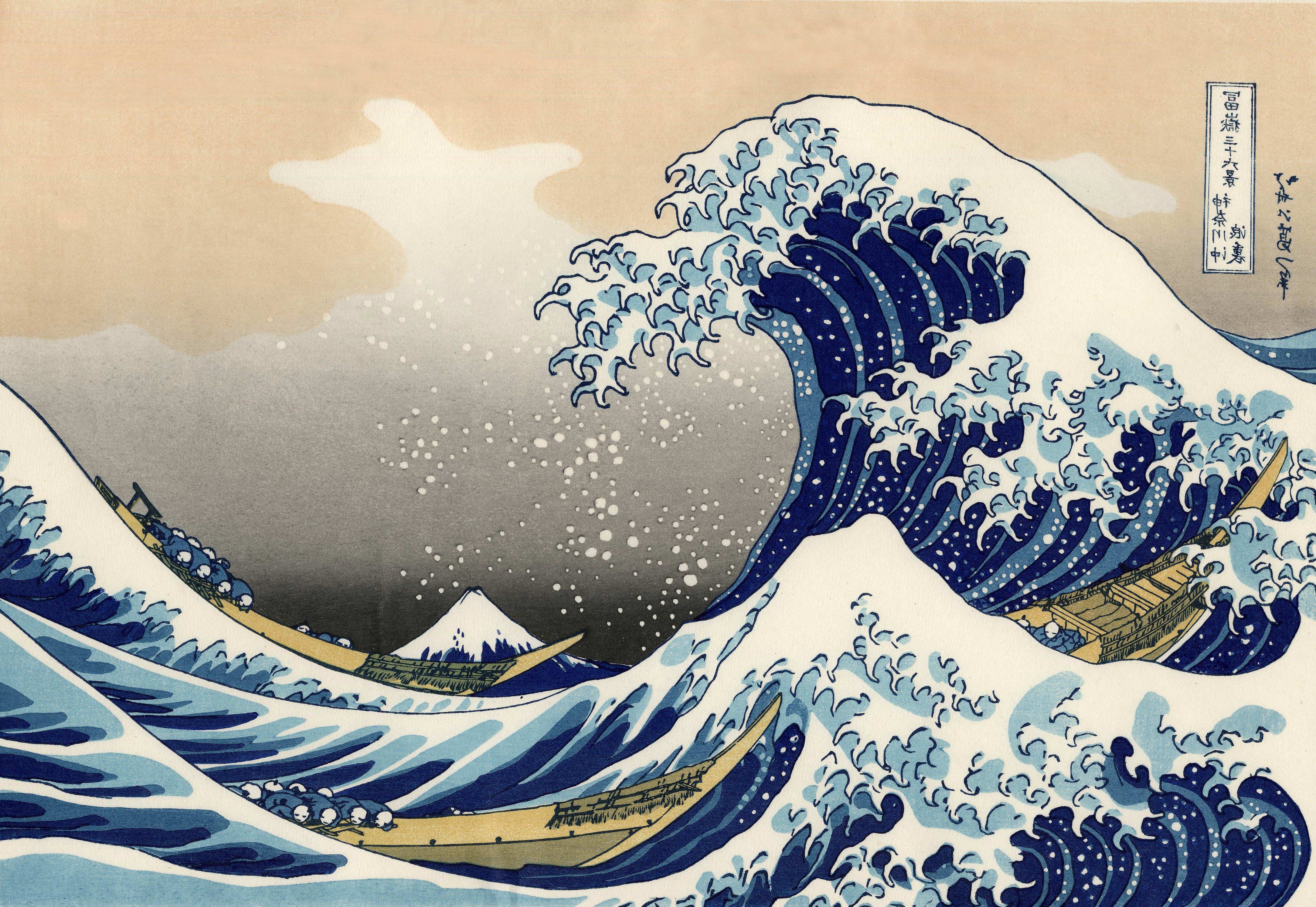 The Great Wave off Kanagawa, Thirty-six Views of Mount Fuji - desktop wallpaper