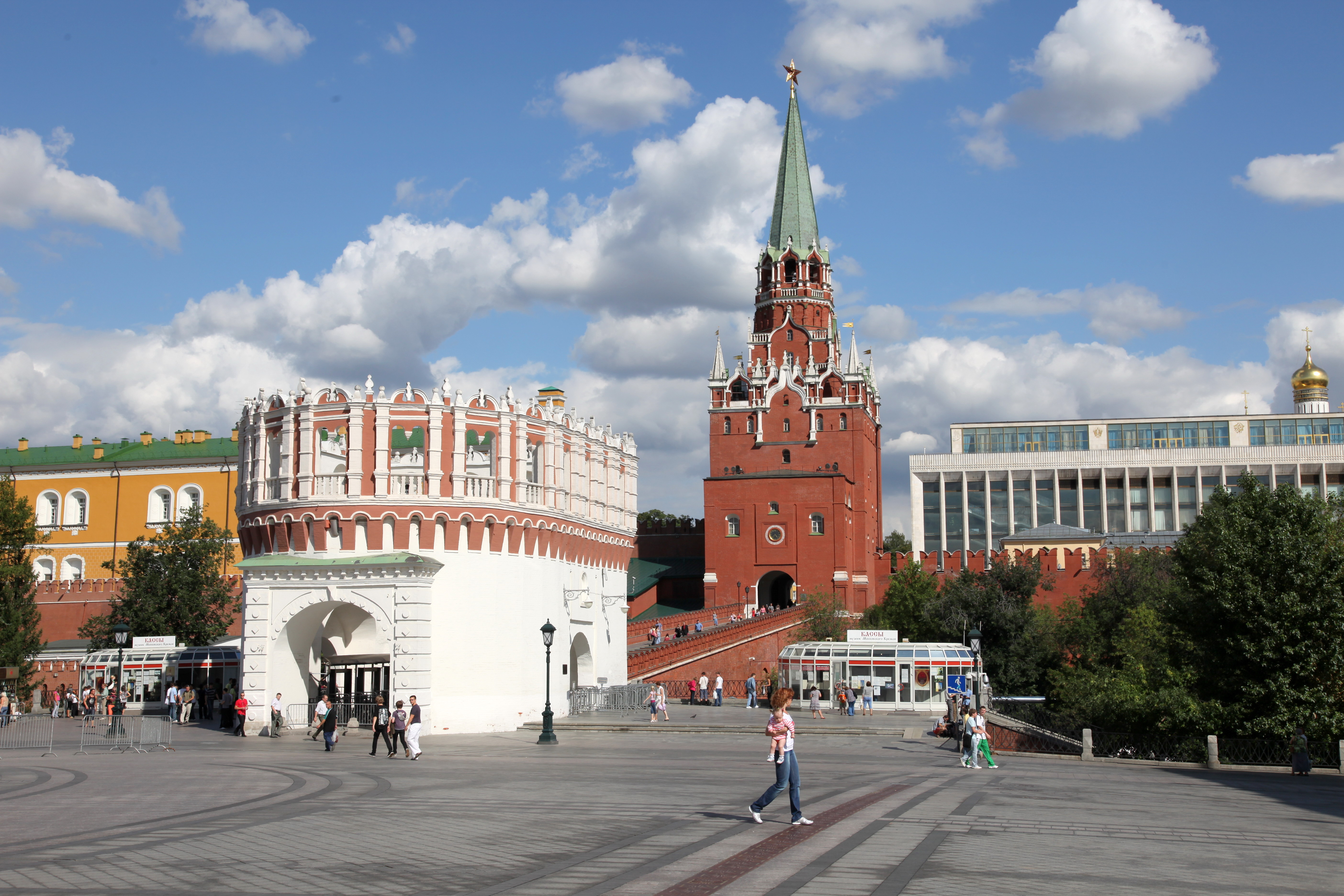 red, tower, Russia, Moscow, squares - desktop wallpaper