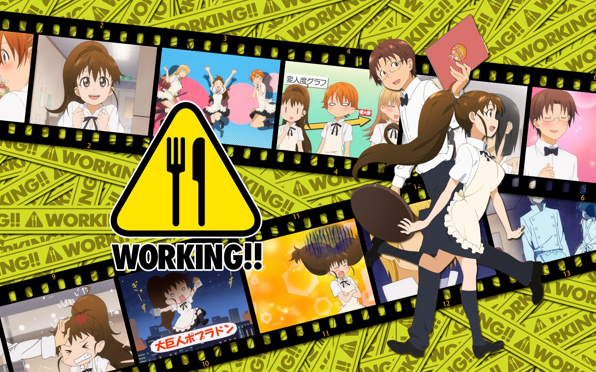 Working!! (Anime), Taneshima Popura, Takanashi Souta - desktop wallpaper