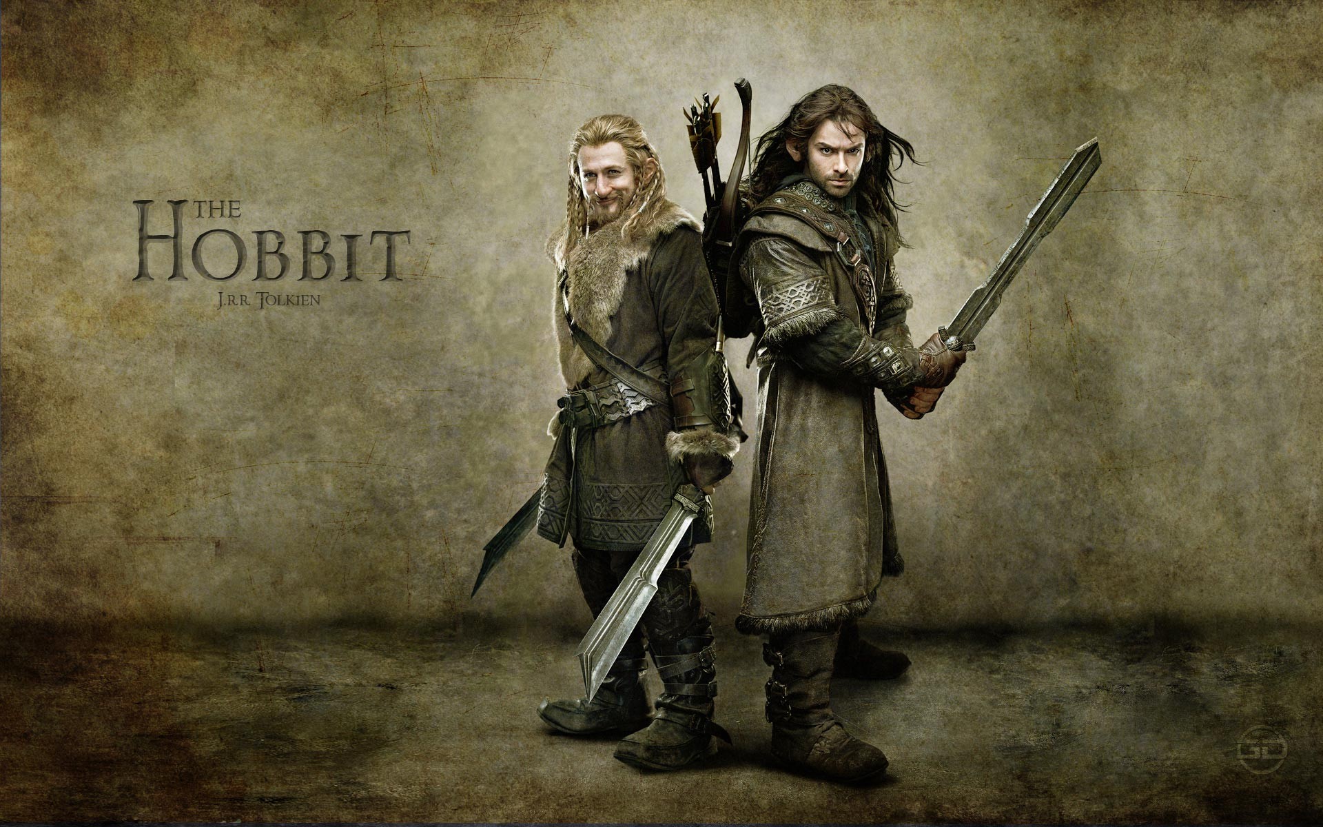 movies, dwarfs, journey, The Hobbit, arrows, swordsman, bow (weapon), brothers, Kili, Fili - desktop wallpaper