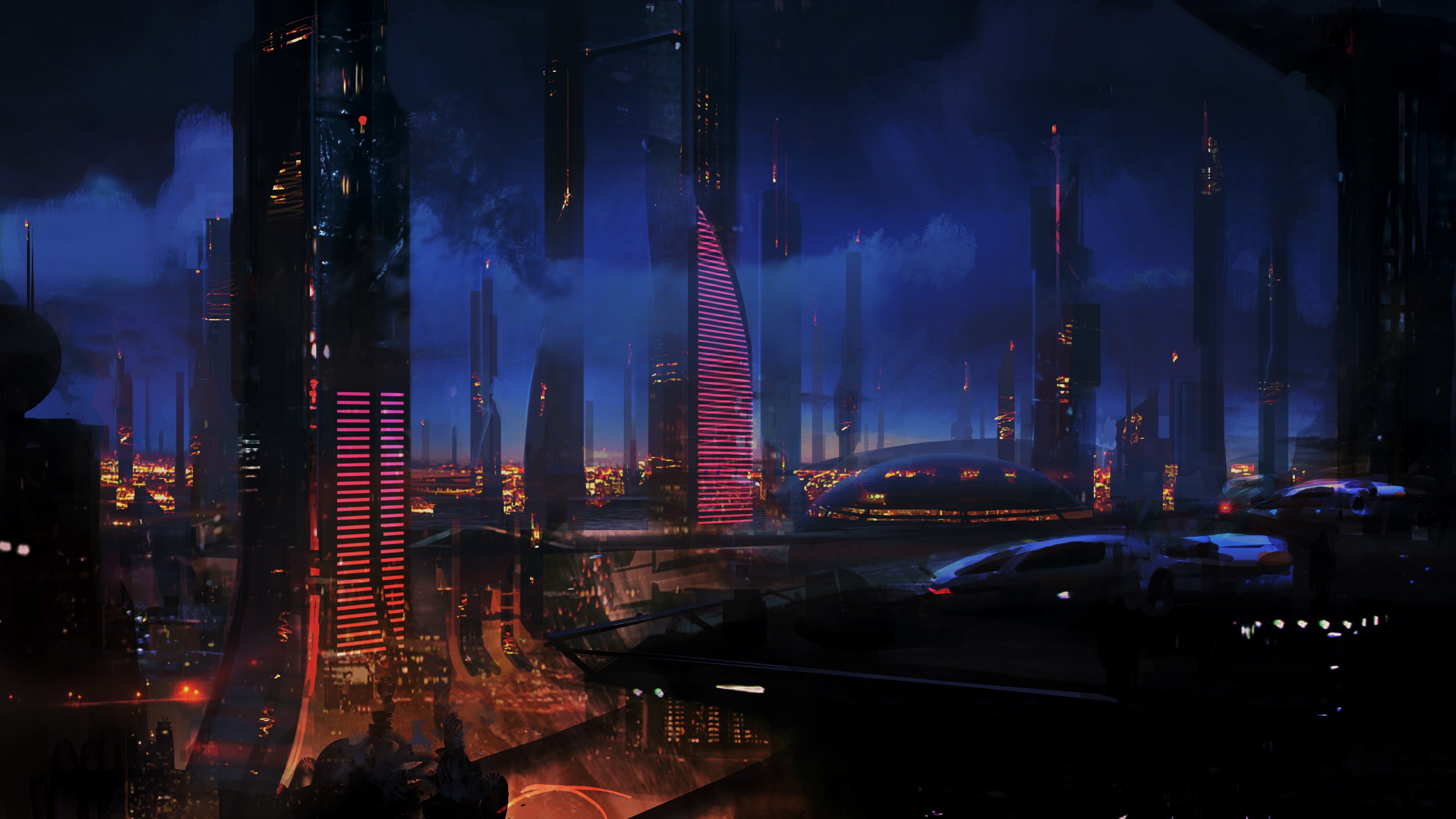 futuristic, Mass Effect, science fiction, city skyline - desktop wallpaper