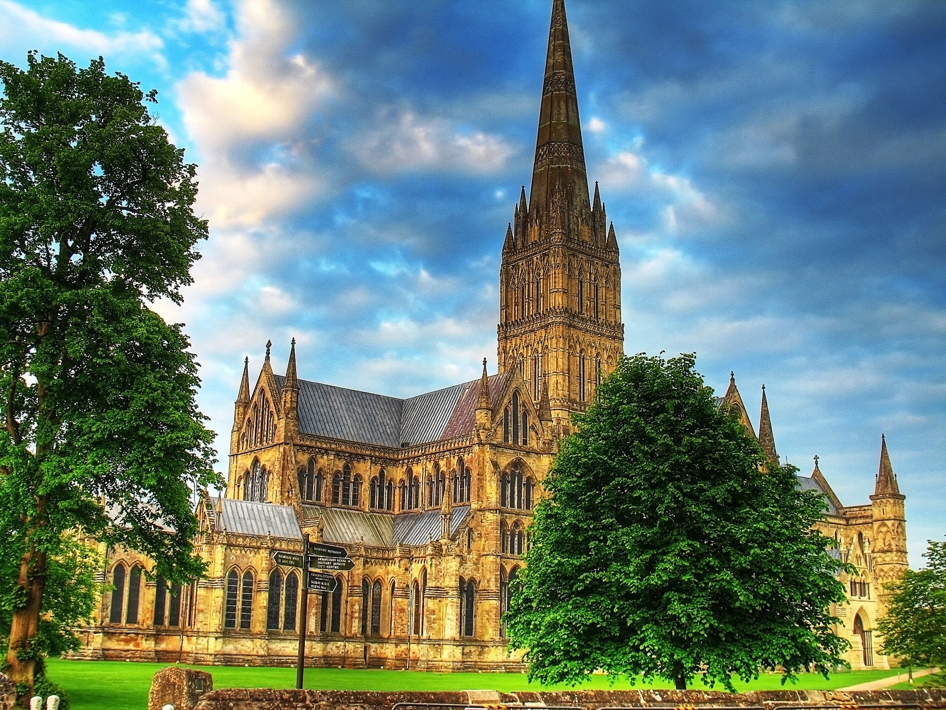 architecture, cathedrals, HDR photography, Salisbury Cathedral - desktop wallpaper