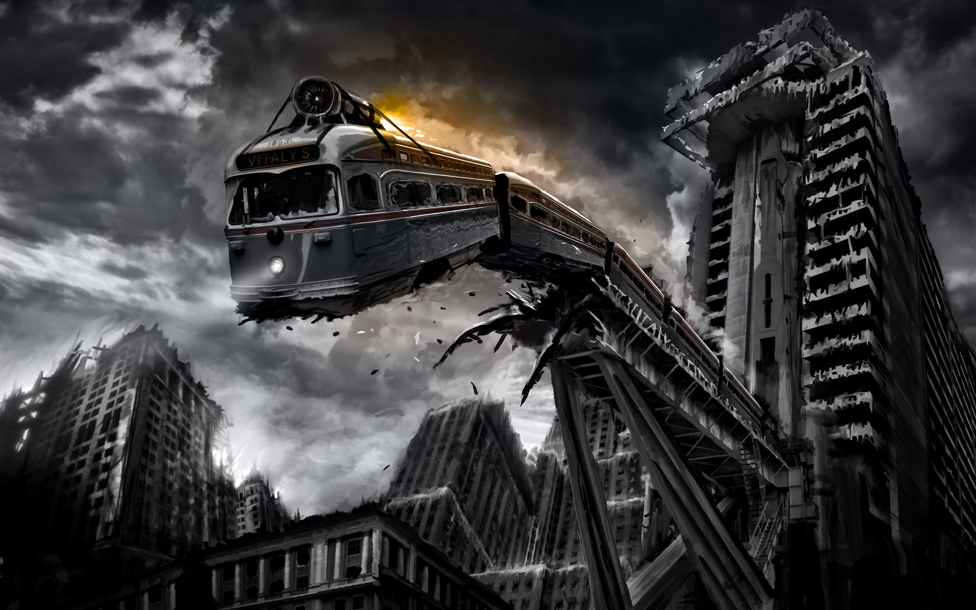 trains, Romantically Apocalyptic, Vitaly S Alexius - desktop wallpaper