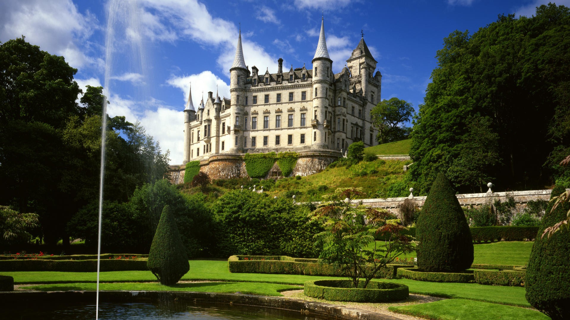 castles, garden, Dunrobin Castle - desktop wallpaper