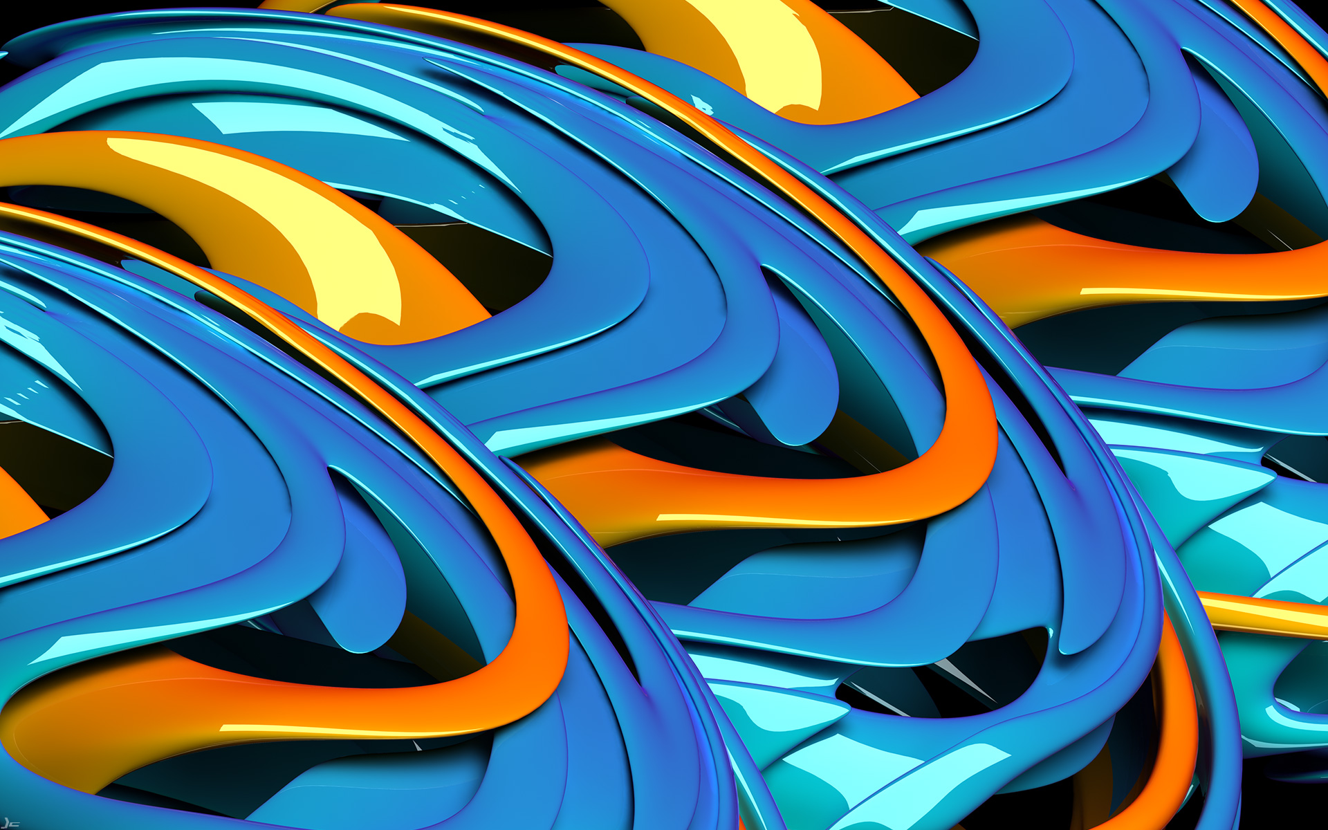 abstract, blue, glossy texture - desktop wallpaper