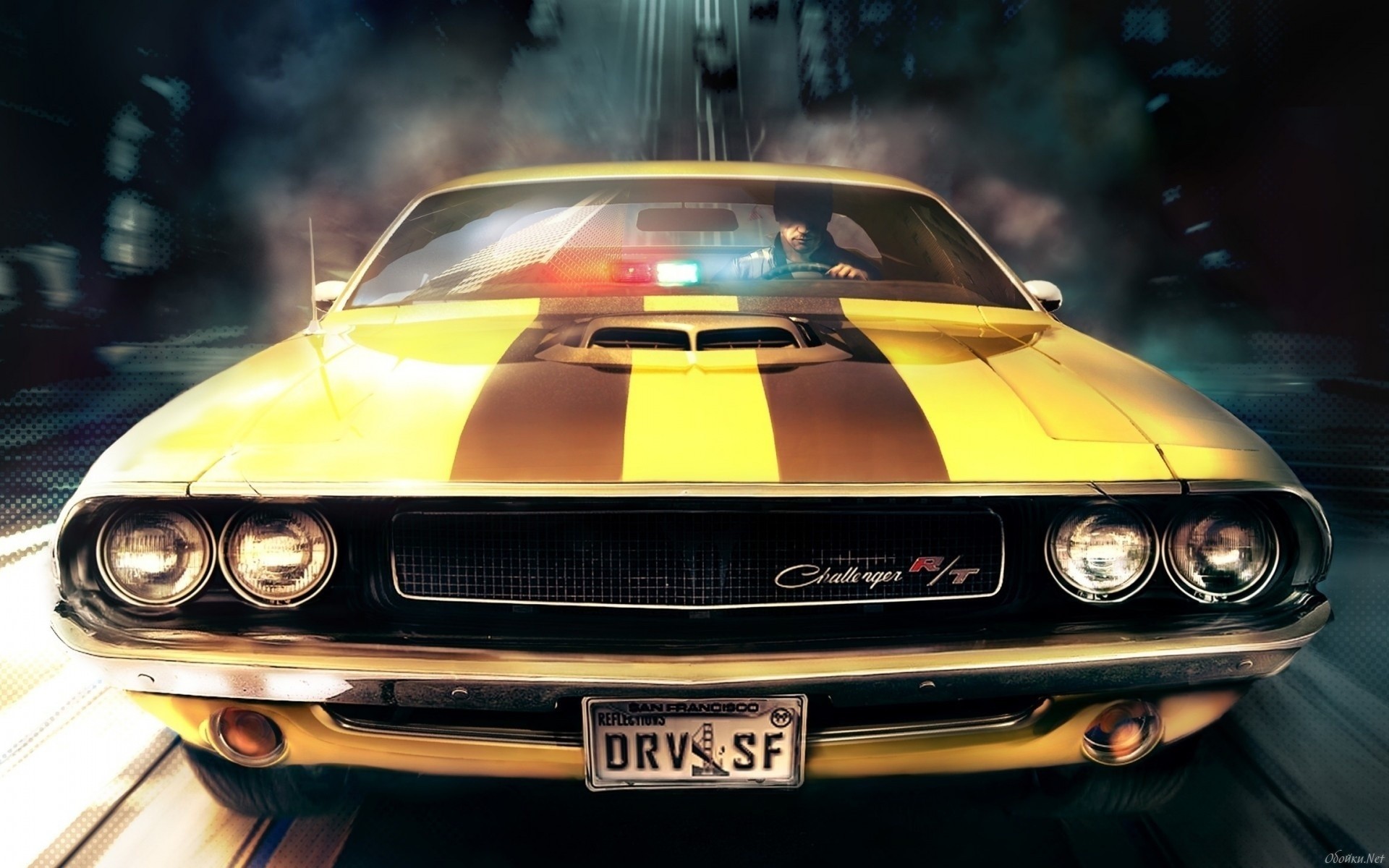 video games, cars, artwork, Driver: San Francisco, Dodge Challenger R/T - desktop wallpaper