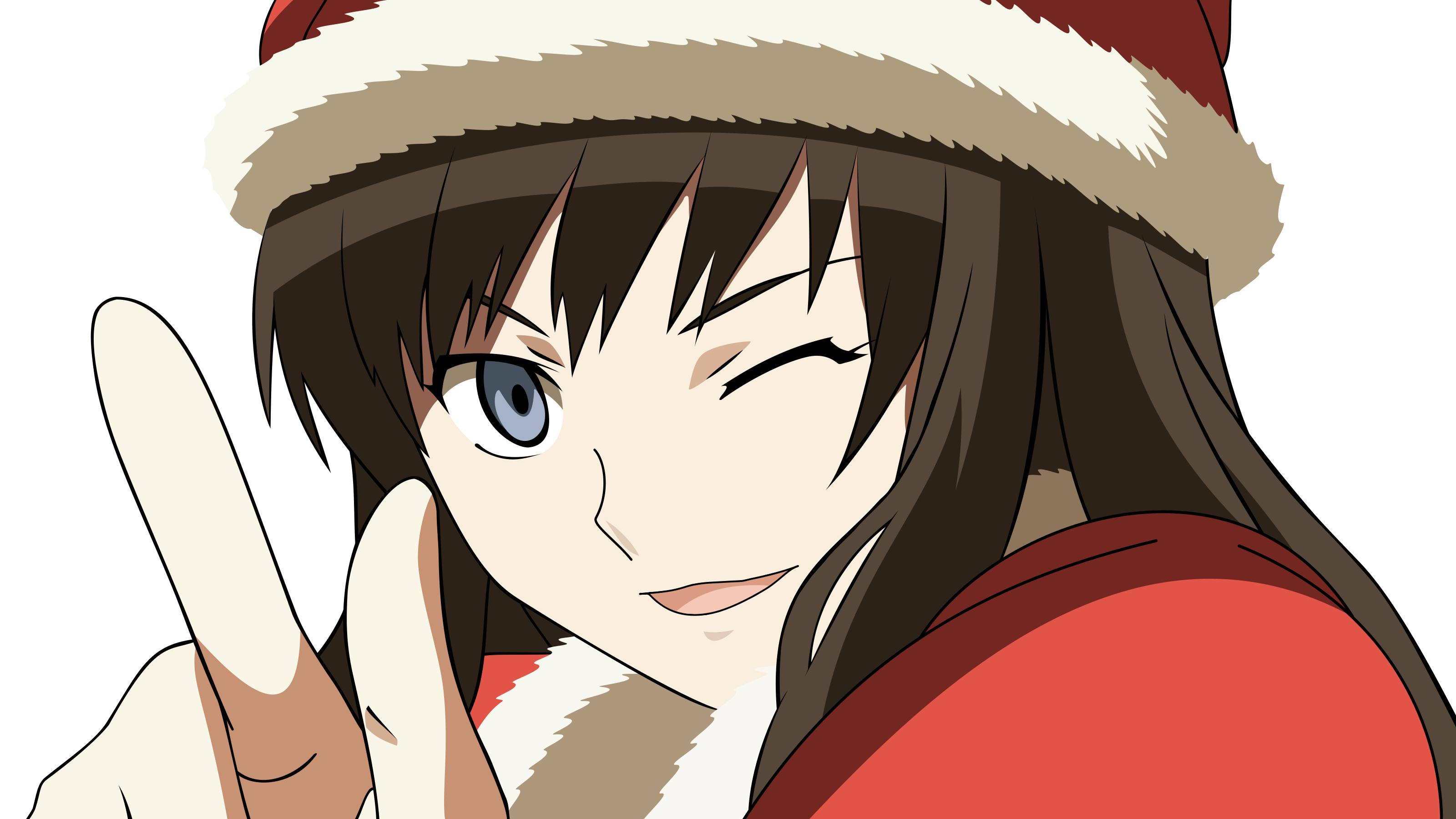vectors, transparent, Amagami SS, Morishima Haruka, Santa outfit, anime vectors - desktop wallpaper