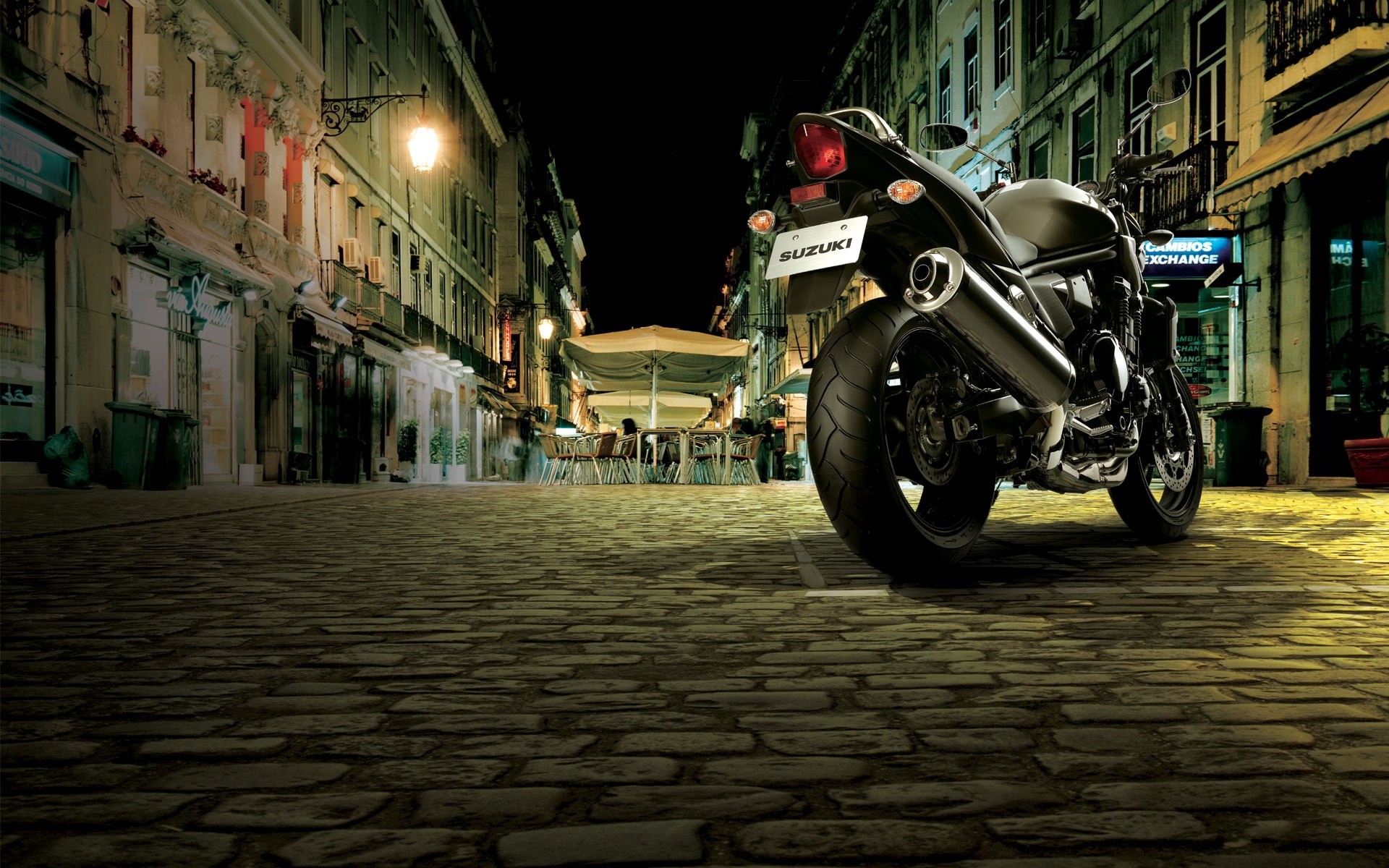 streets, Suzuki, vehicles, motorbikes - desktop wallpaper