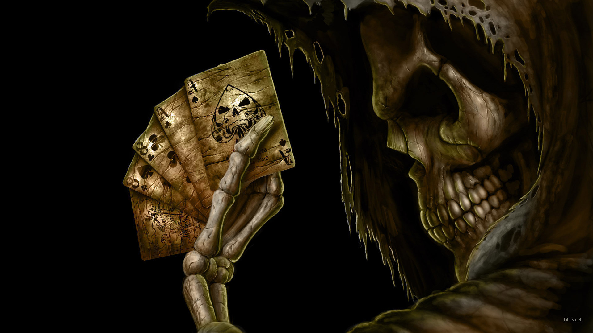 cards, skulls, death, skeletons - desktop wallpaper