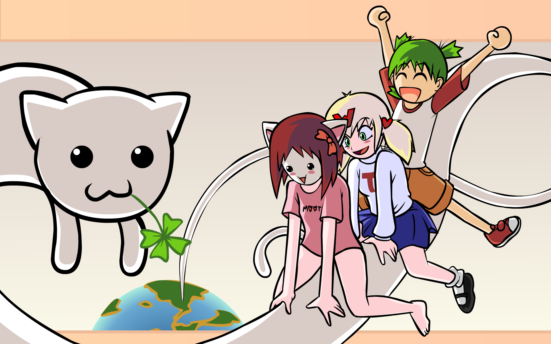 cats, Longcat, Yotsuba, anime, Yotsubato - desktop wallpaper