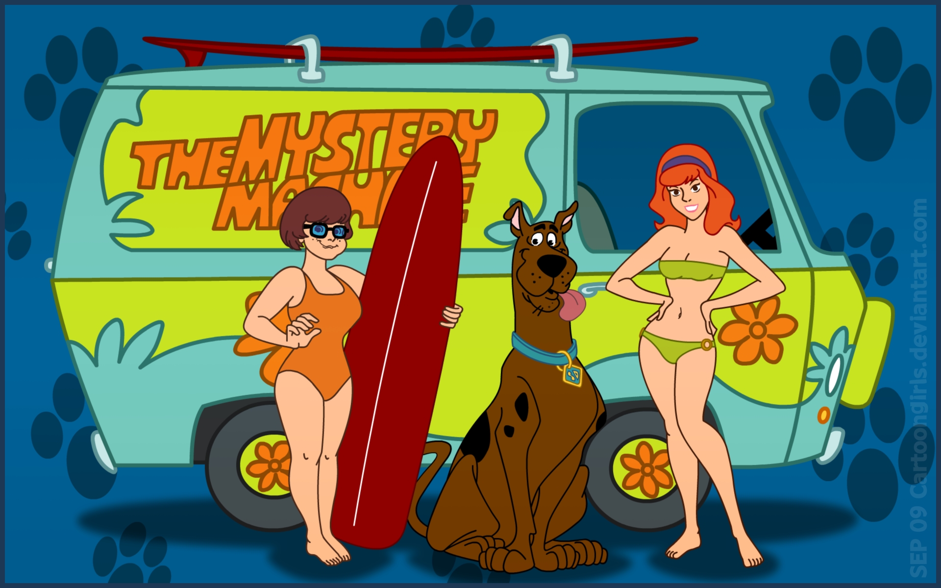cartoons, women, Velma, Scooby Doo, Daphne, swimsuits - desktop wallpaper