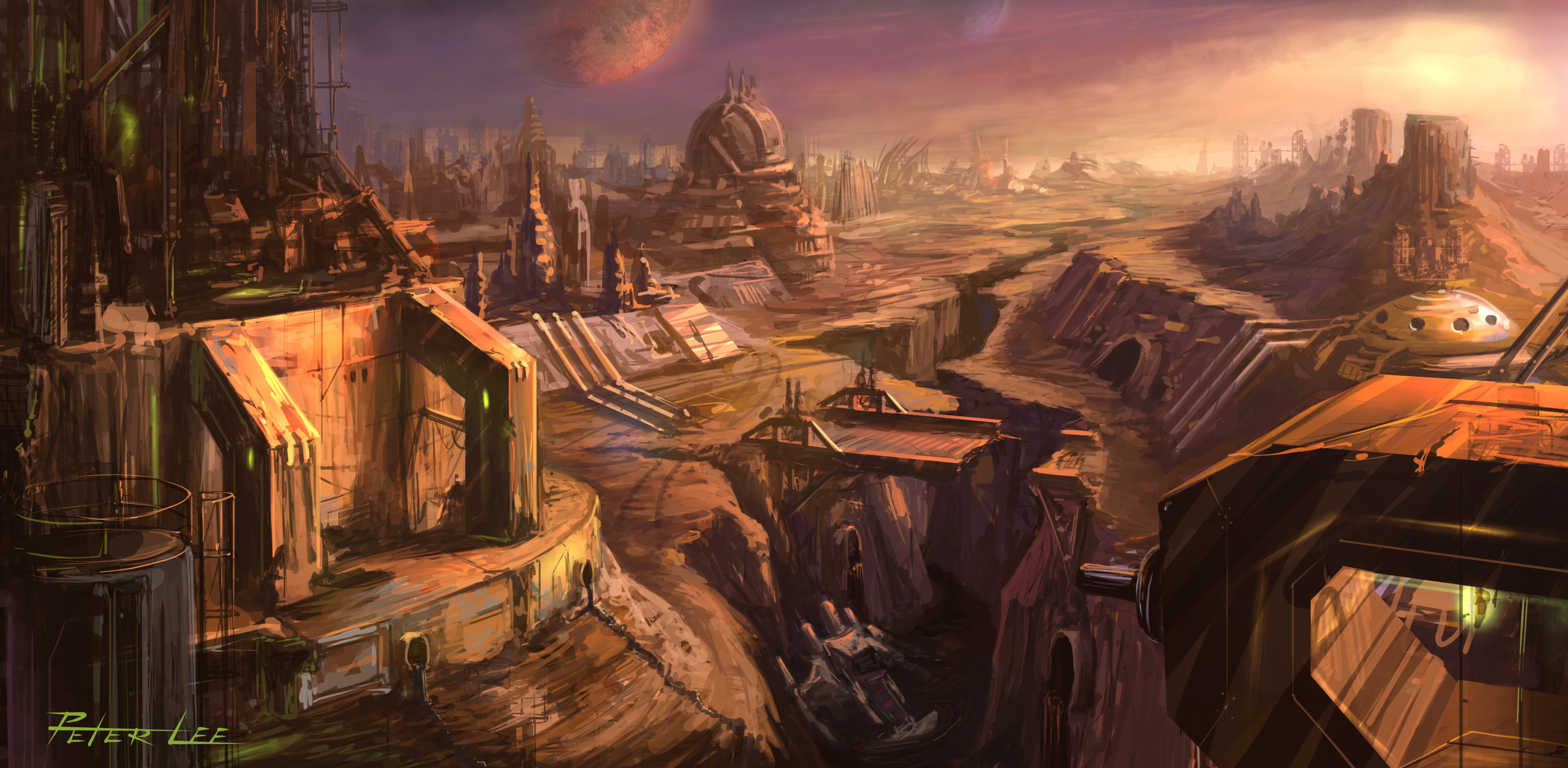 futuristic, artwork, StarCraft II, Peter Lee - desktop wallpaper