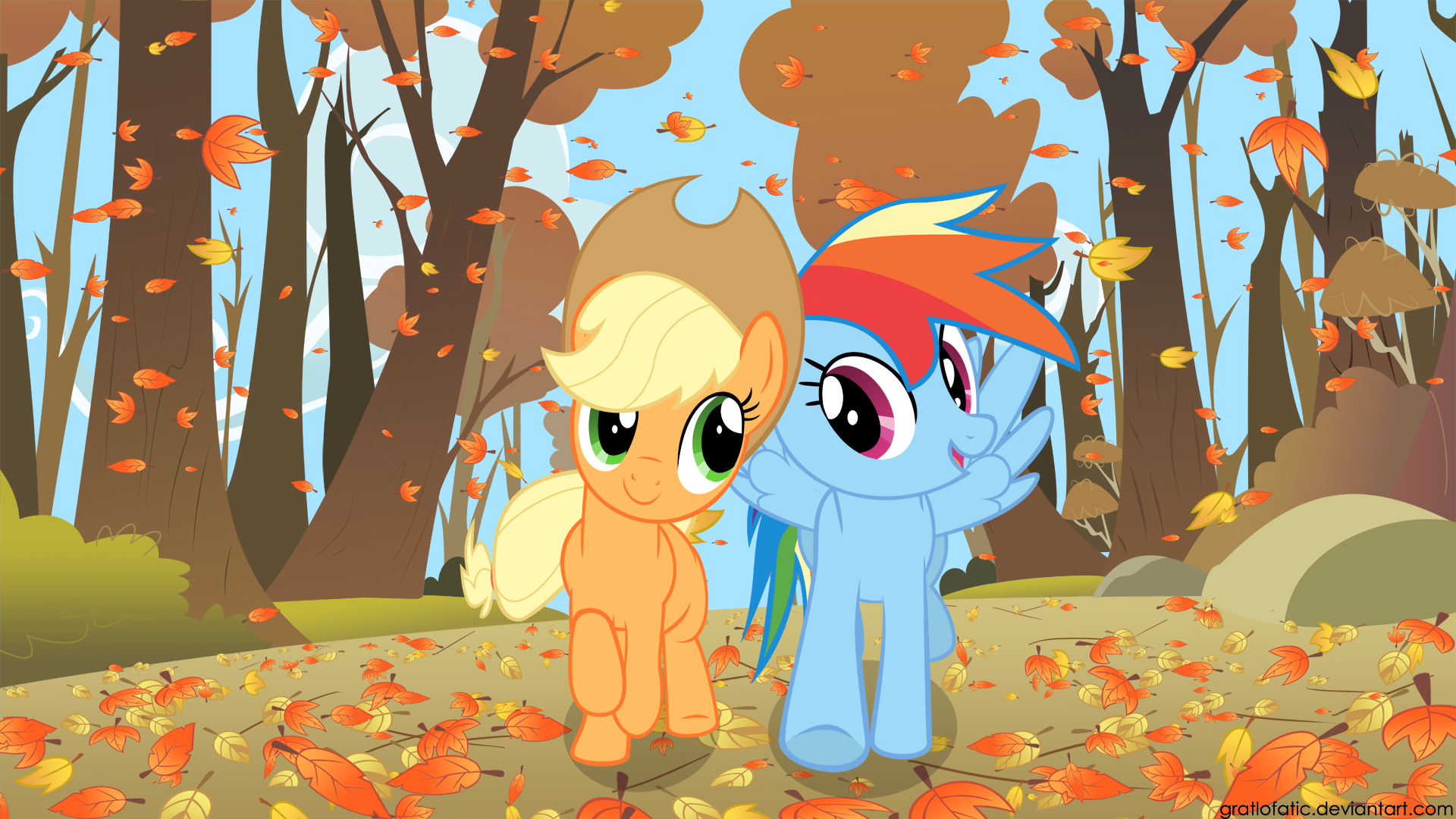 My Little Pony, Rainbow Dash, Applejack - desktop wallpaper
