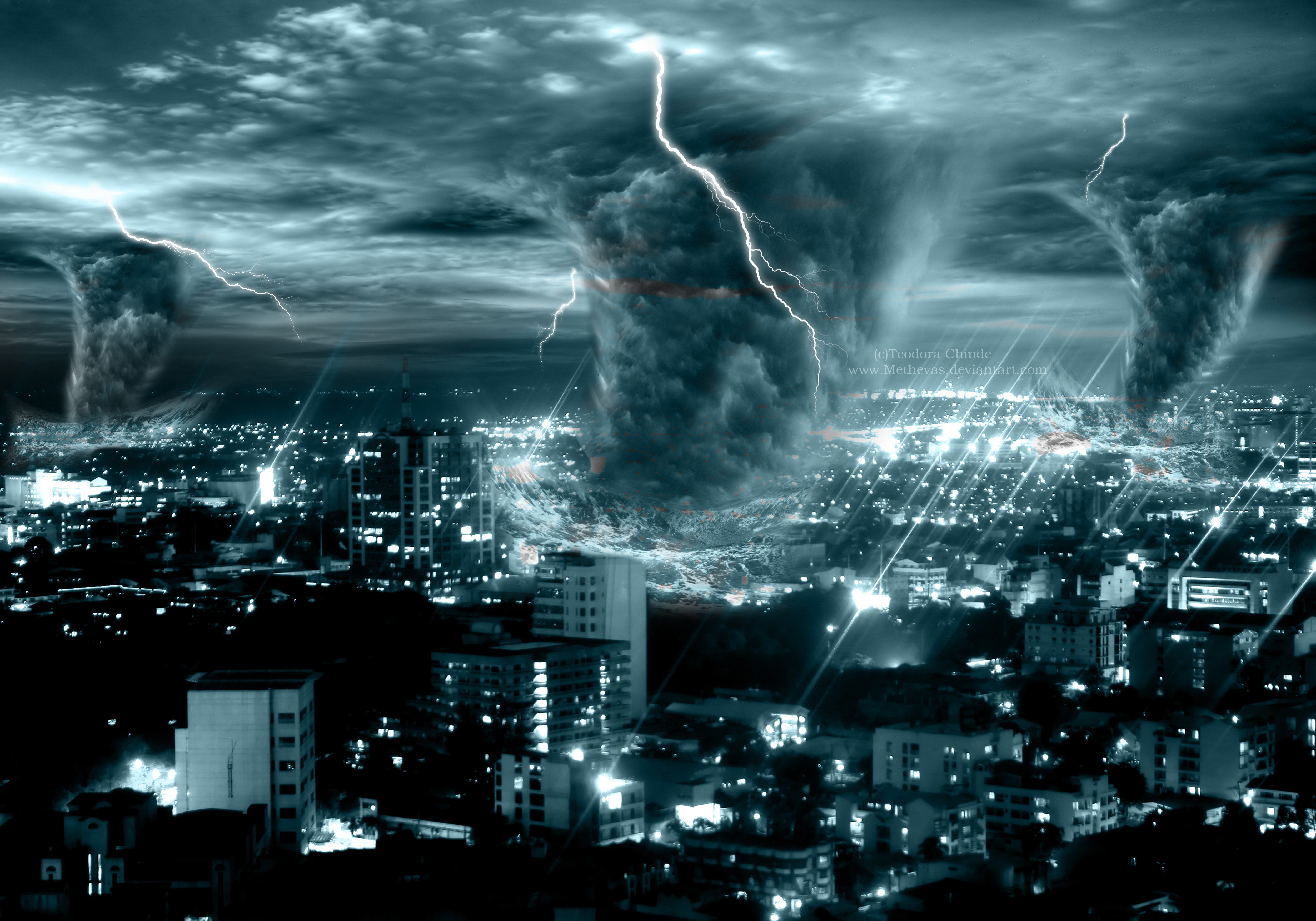 tornadoes, lightning - desktop wallpaper