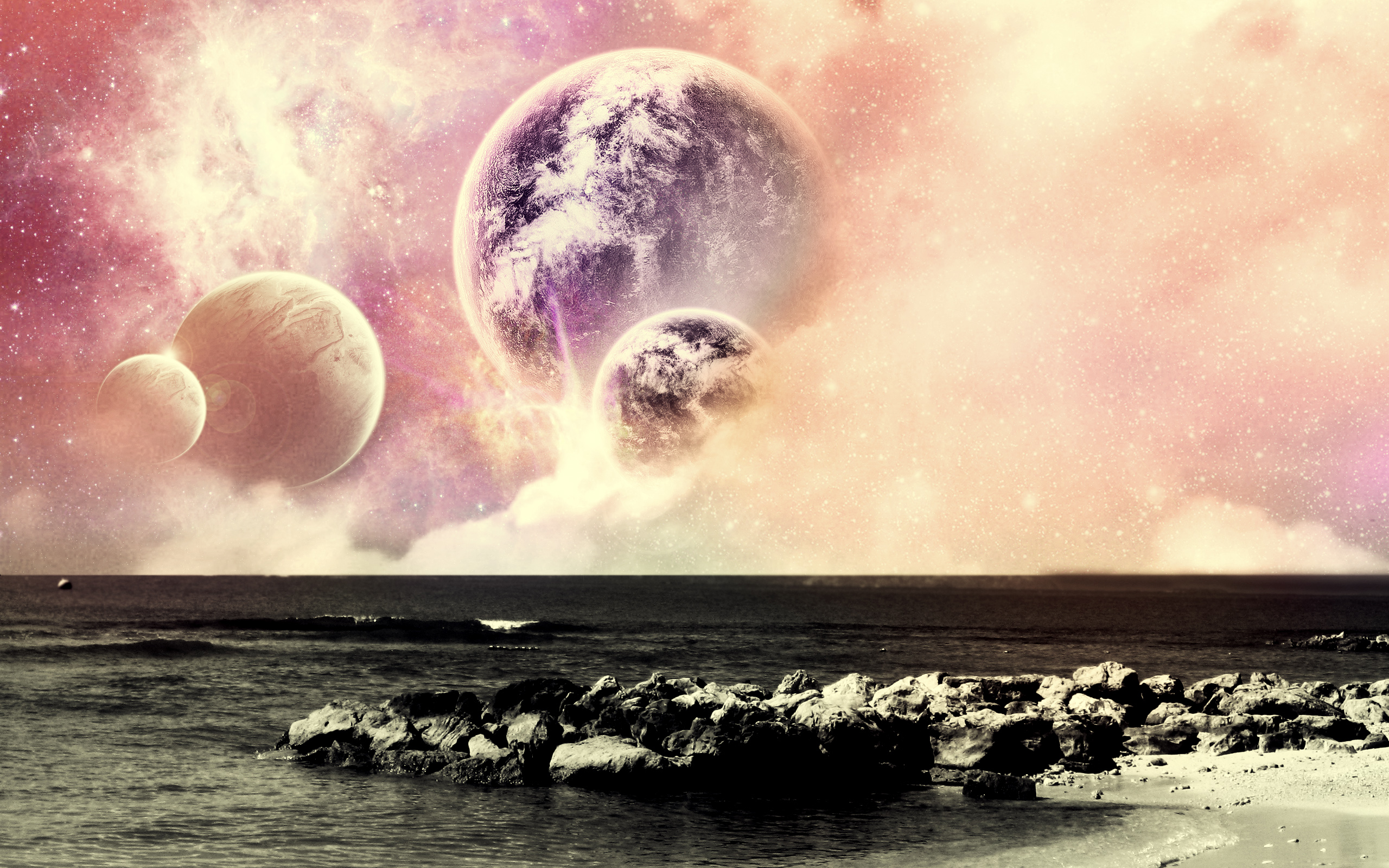 planets, photo manipulation - desktop wallpaper