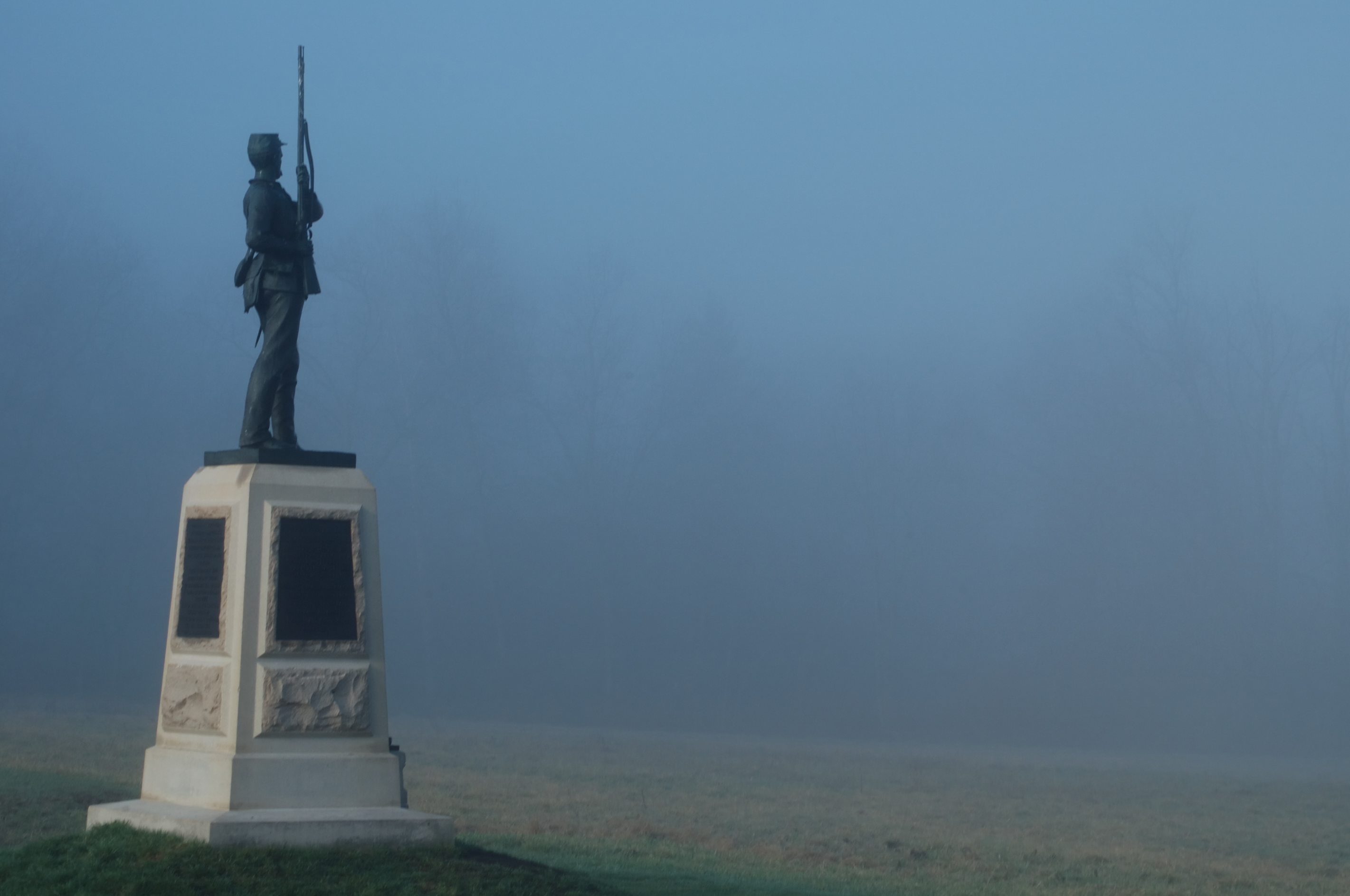 fog, Gettysburg, statues, Civil War - desktop wallpaper