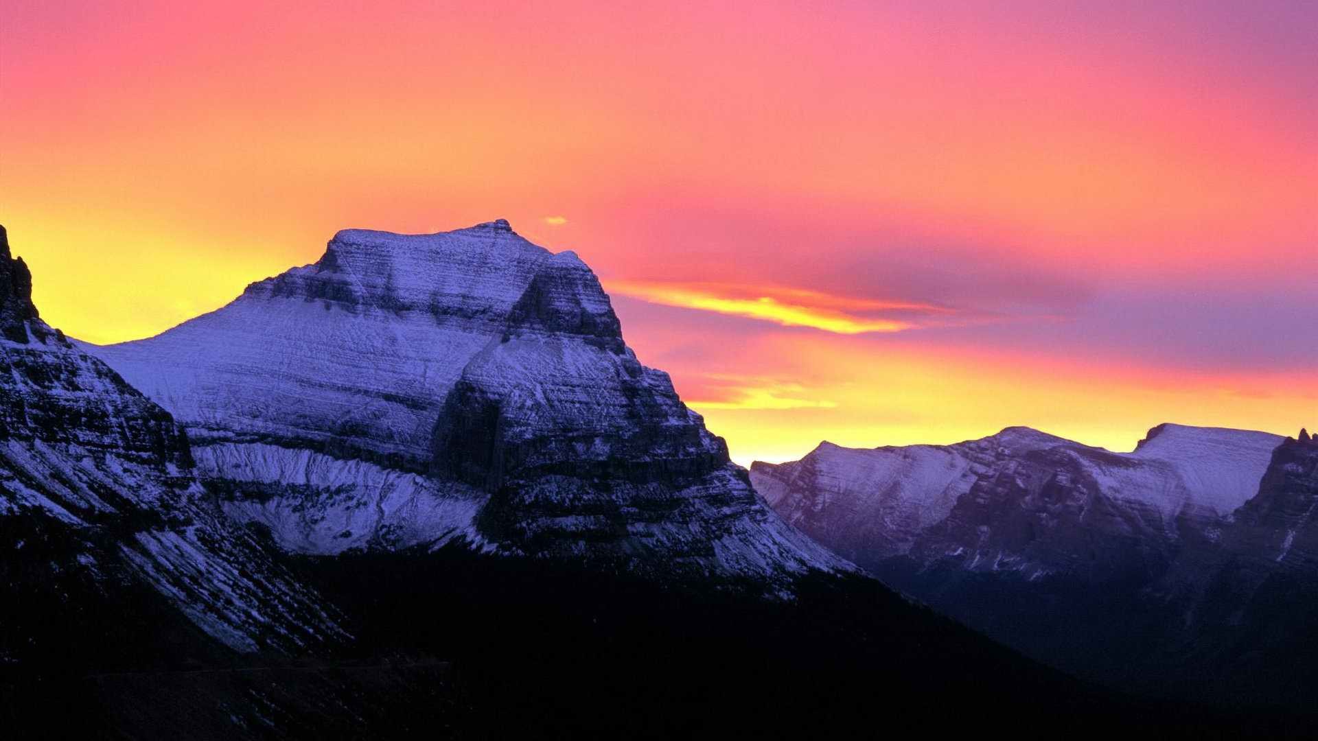 mountains, The Sun, glacier, National Park - desktop wallpaper