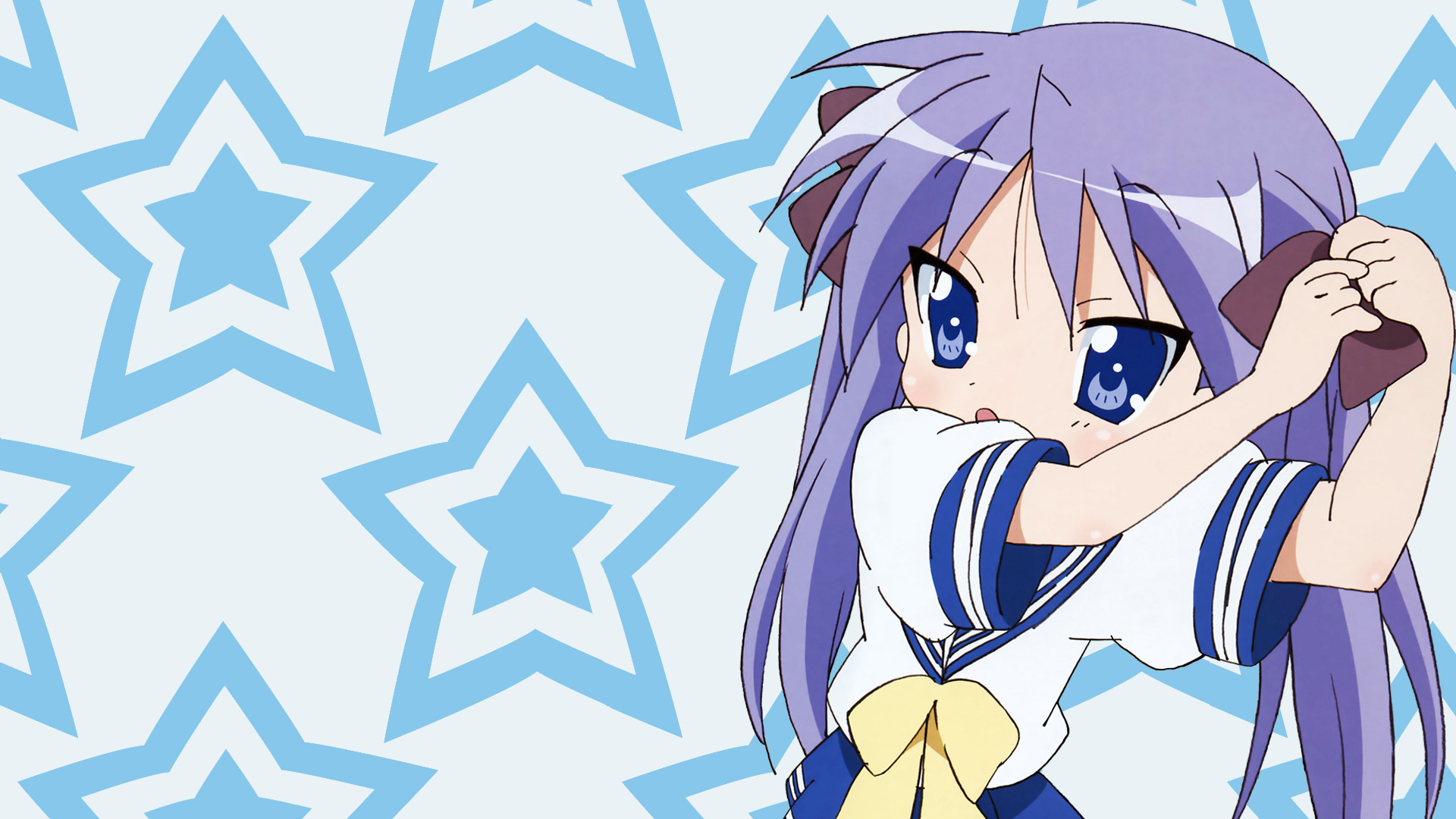 Lucky Star, school uniforms, Hiiragi Kagami, ribbons, anime, anime girls - desktop wallpaper