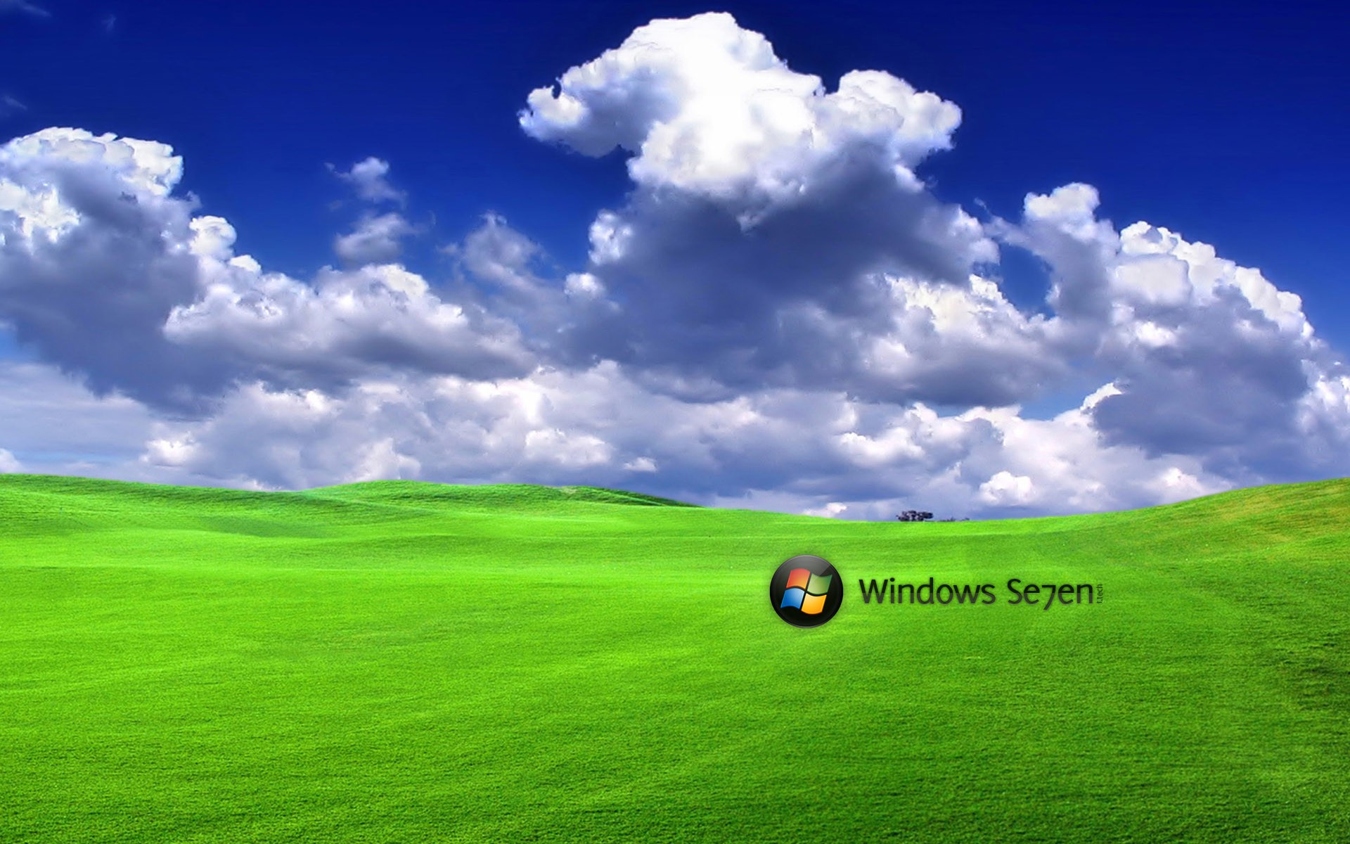 green, clouds, Windows 7 - desktop wallpaper