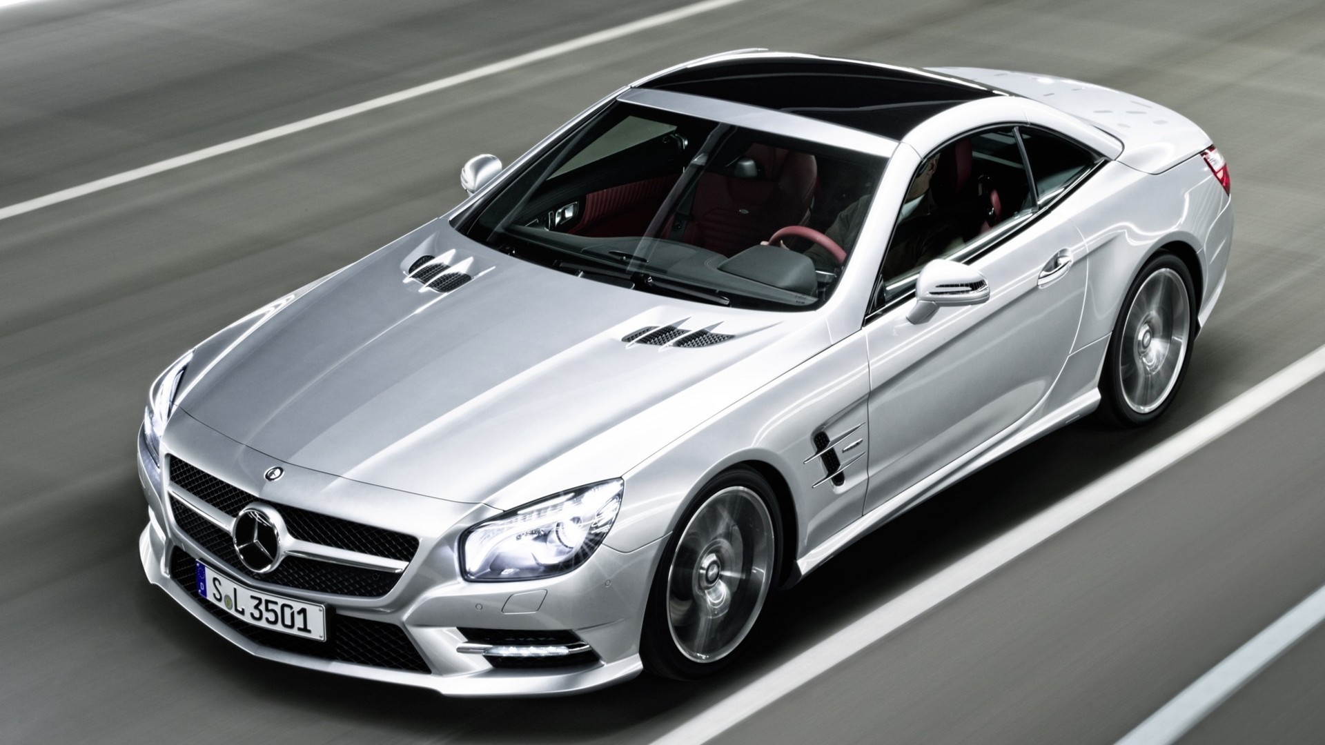 night, shining, roads, vehicles, Mercedes-Benz, SL65 AMG, Mercedes Benz SL 65 AMG - desktop wallpaper