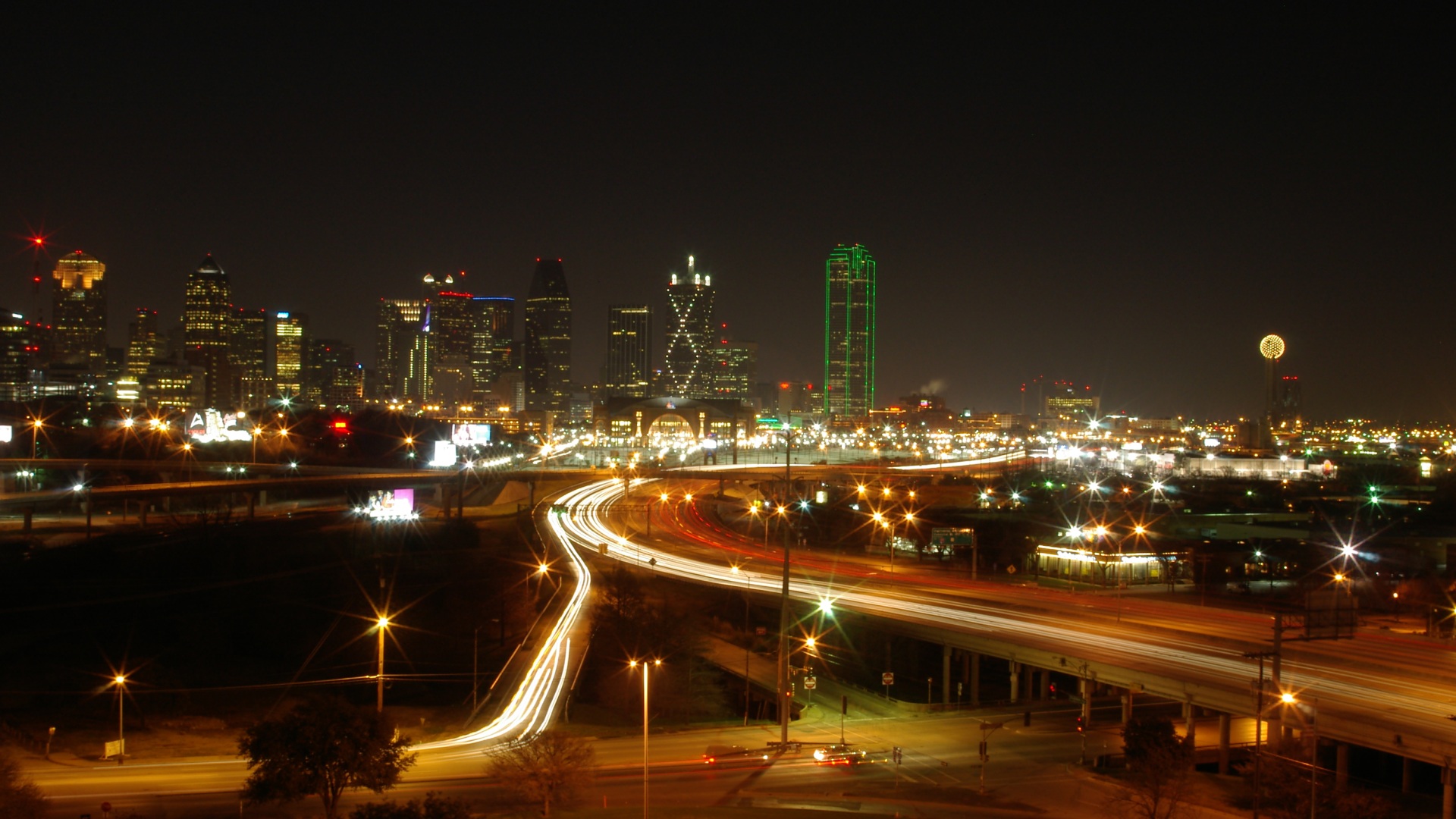 cityscapes, buildings, Dallas, long exposure - desktop wallpaper