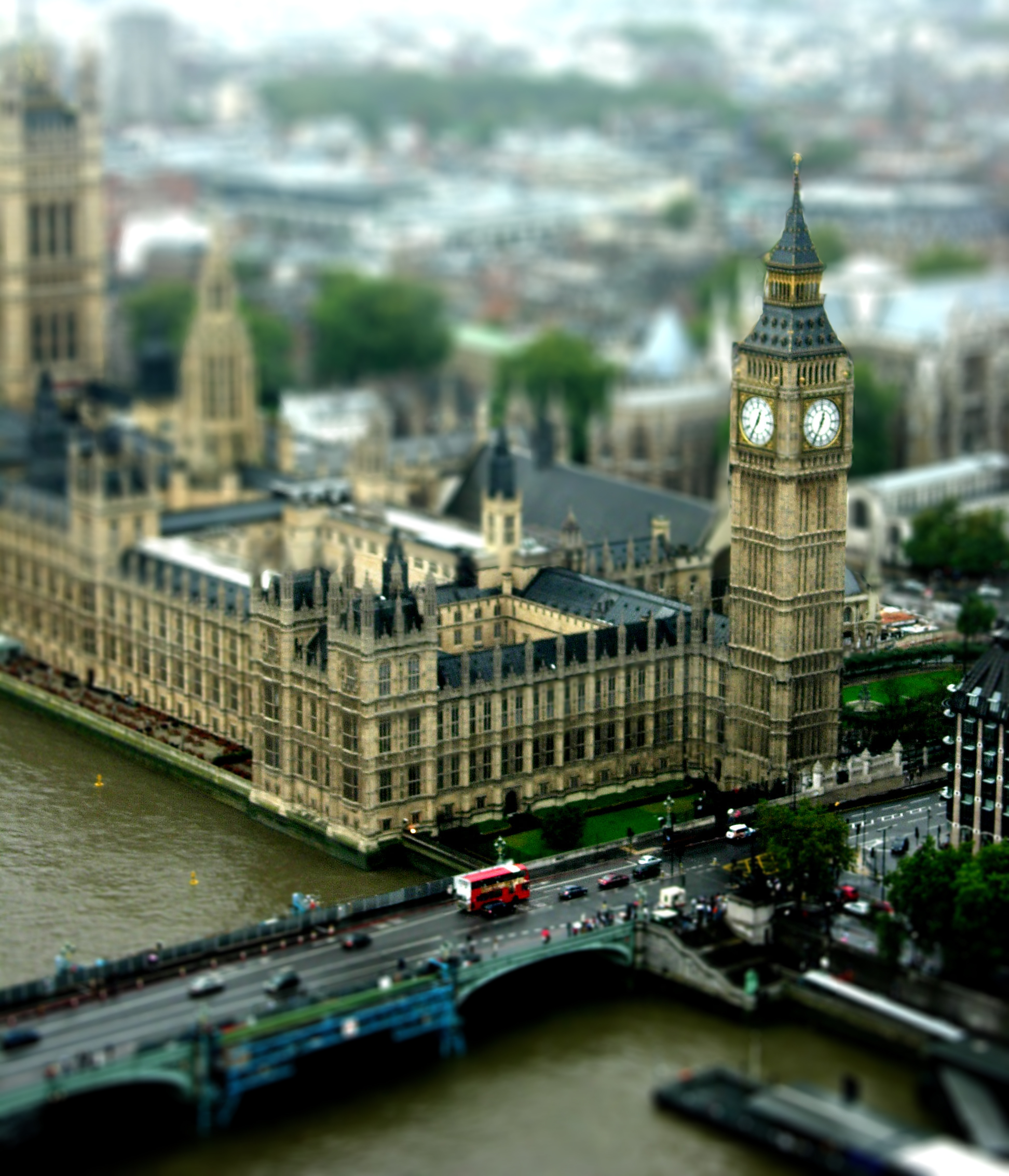 England, London, Big Ben, tilt-shift, Houses of Parliament, Palace of Westminster - desktop wallpaper