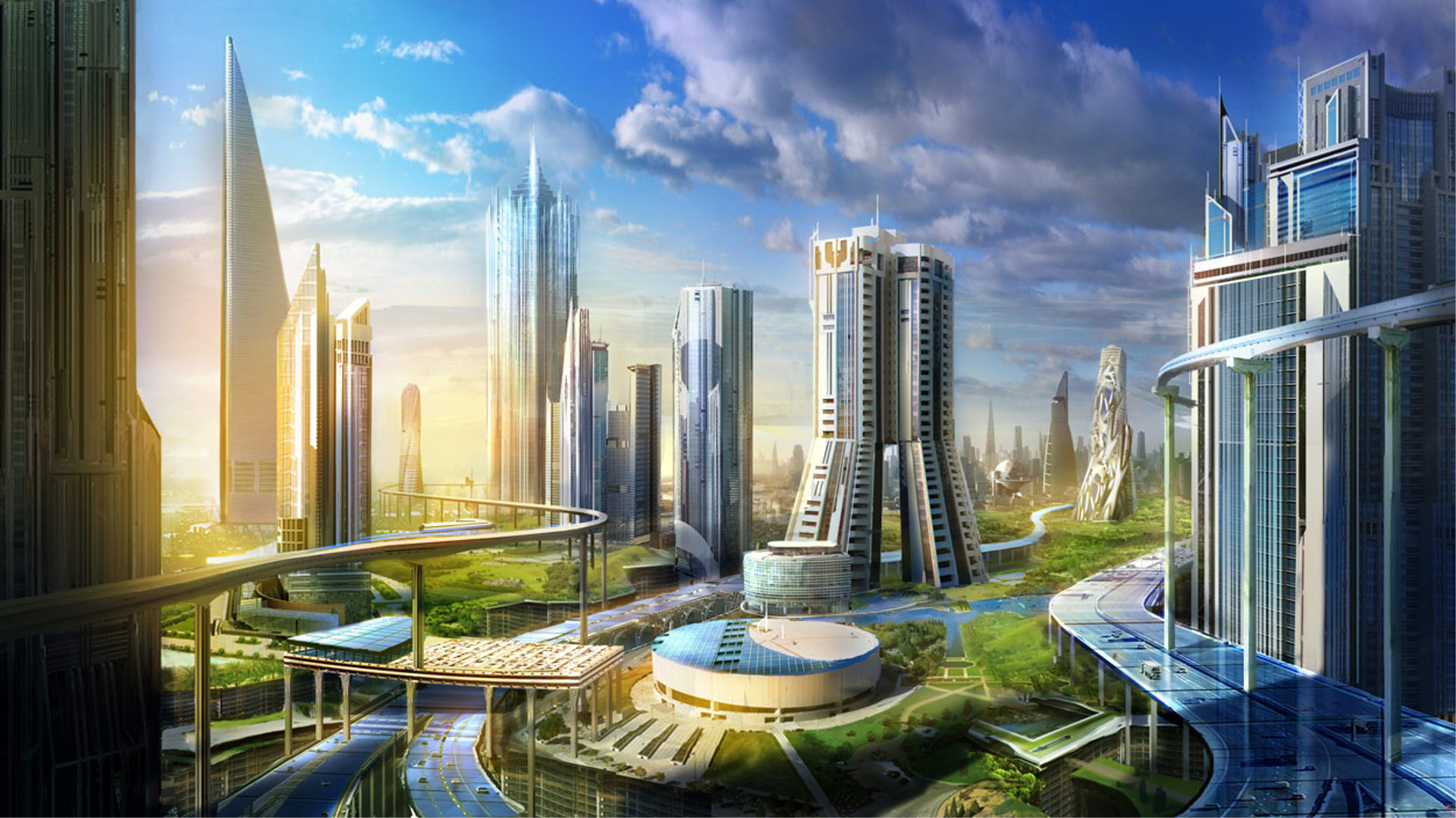 cityscapes, futuristic, architecture, Philip Straub - desktop wallpaper