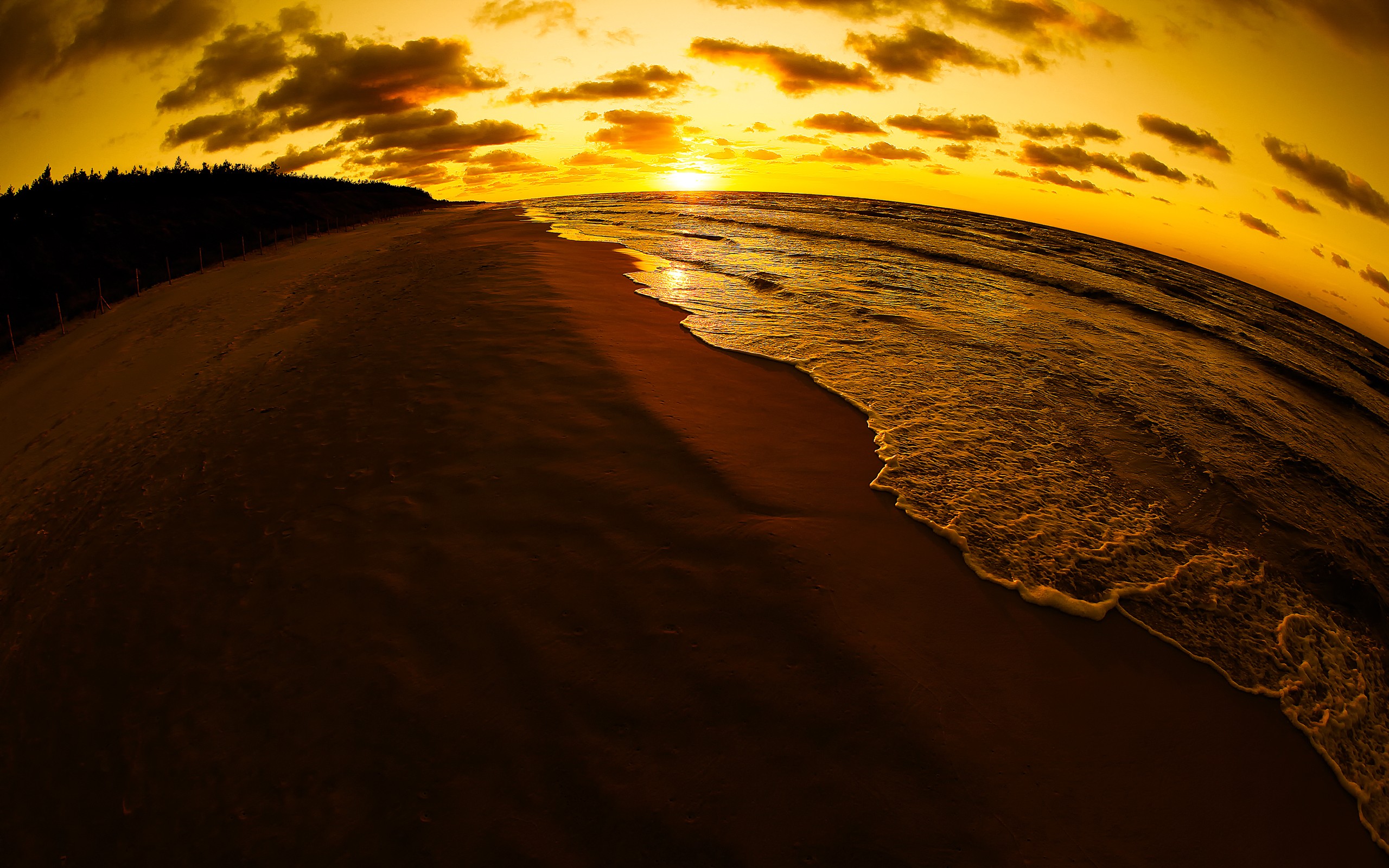 sunset, ocean, beaches - desktop wallpaper