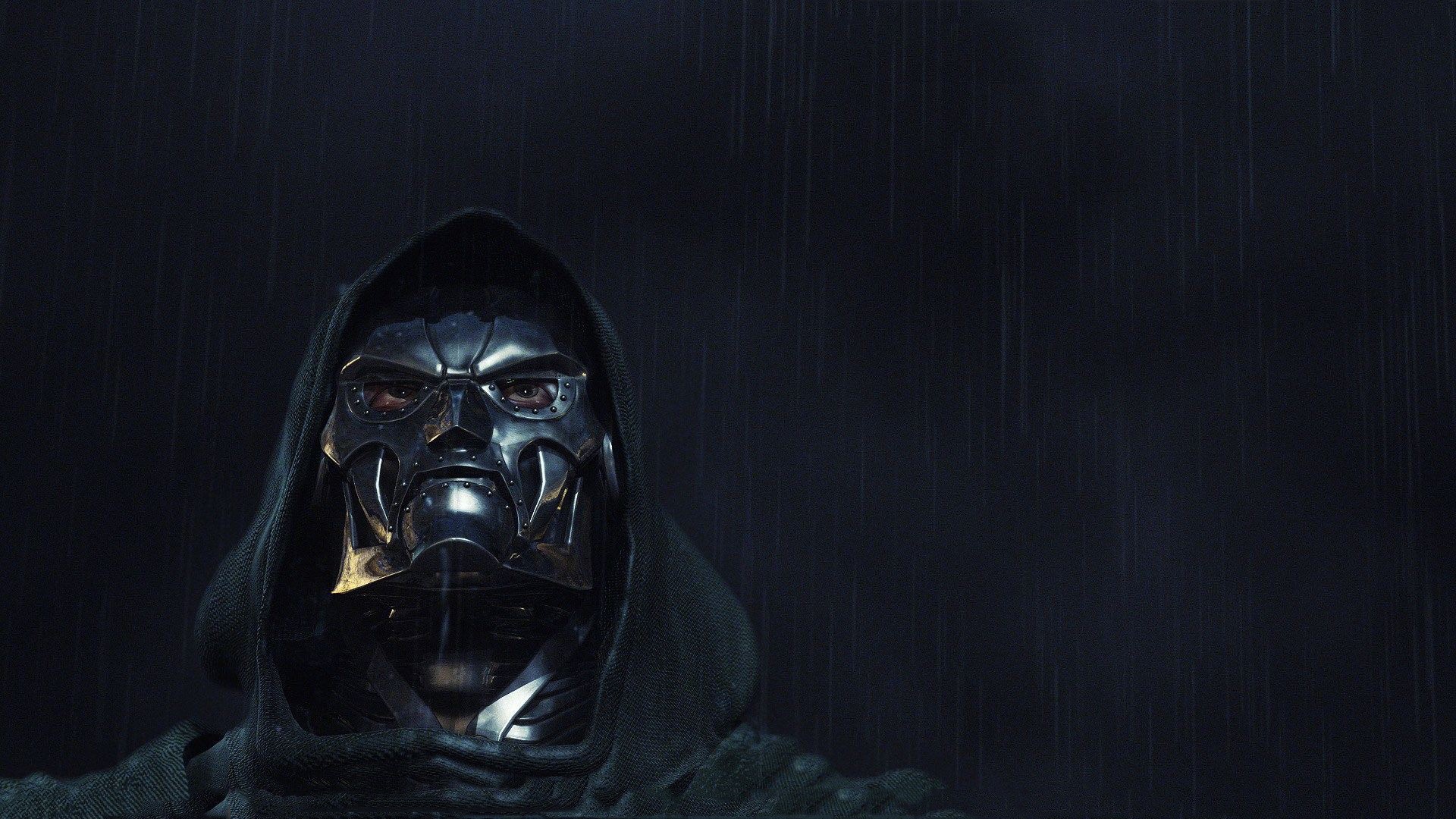 rain, masks, Dr. Doom - desktop wallpaper