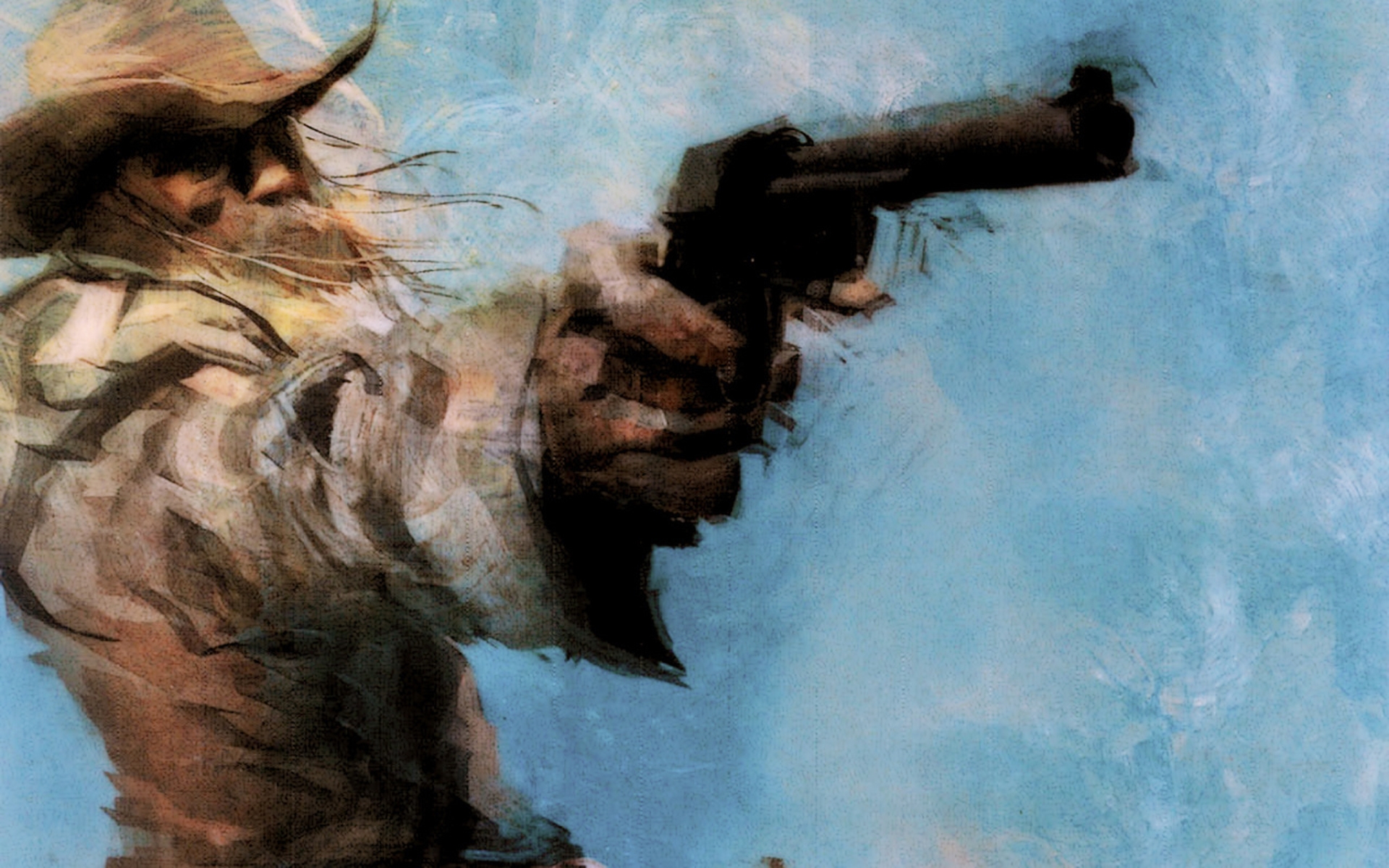 Metal Gear, pistols, cowboys, artwork, Revolver Ocelot - desktop wallpaper