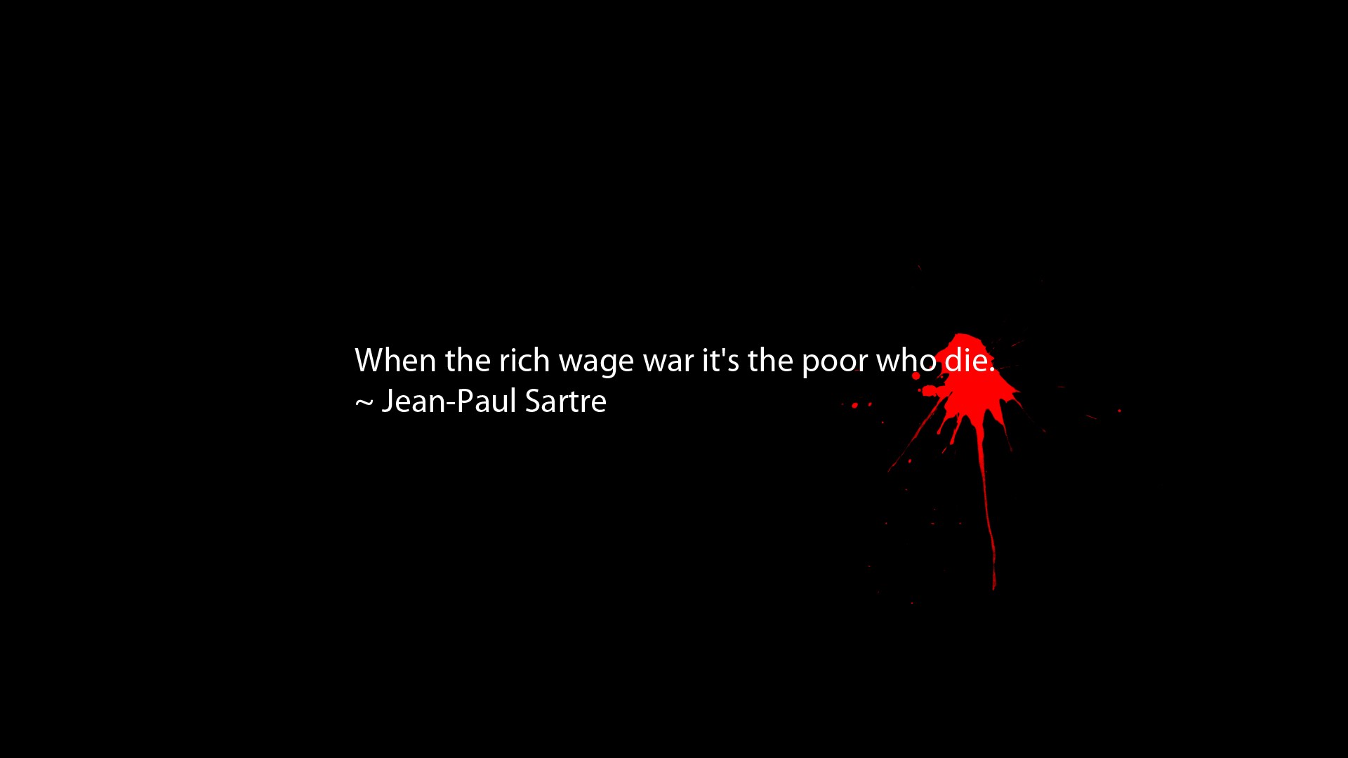 war, quotes, poor, Jean-Paul Sartre - desktop wallpaper