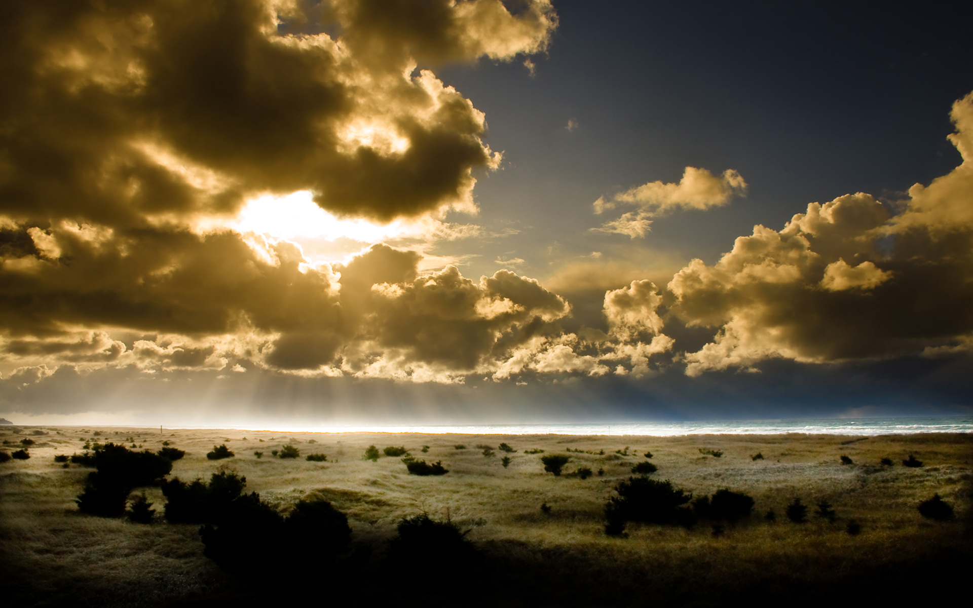sunset, clouds, landscapes, nature - desktop wallpaper