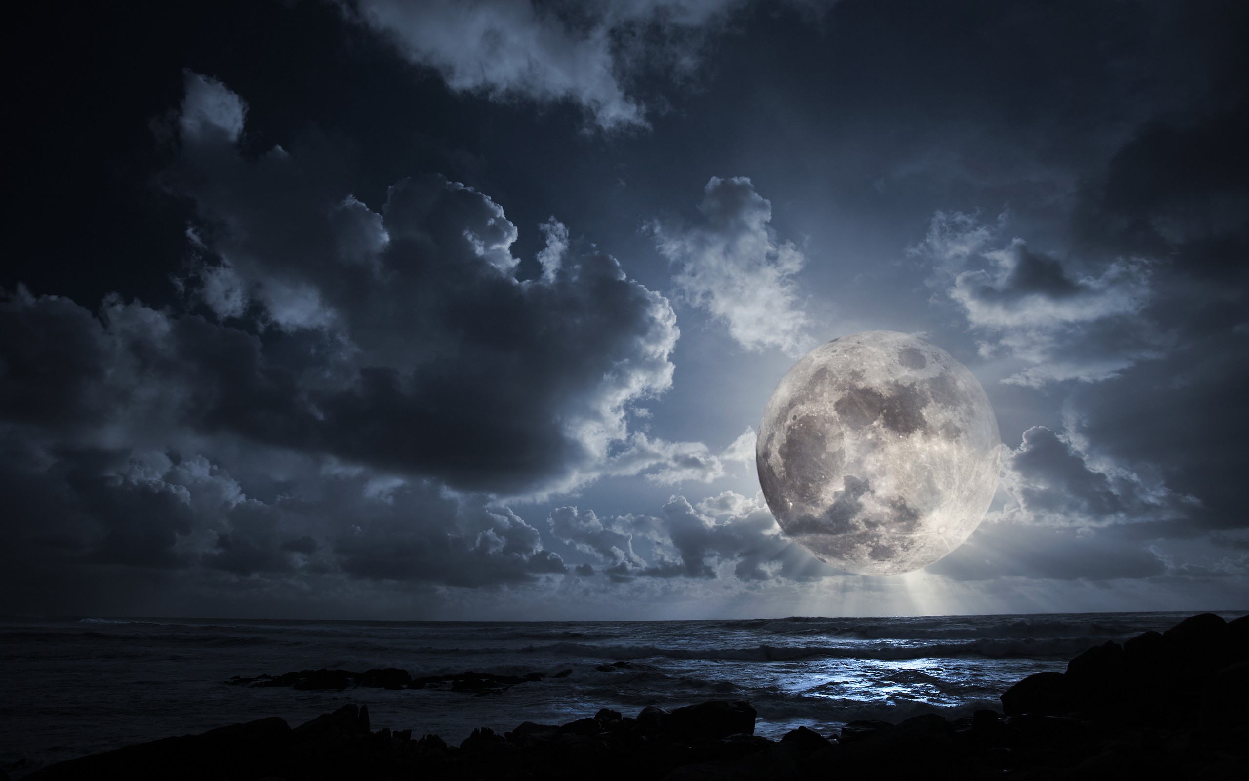 landscapes, outer space, dark, night, Moon - desktop wallpaper