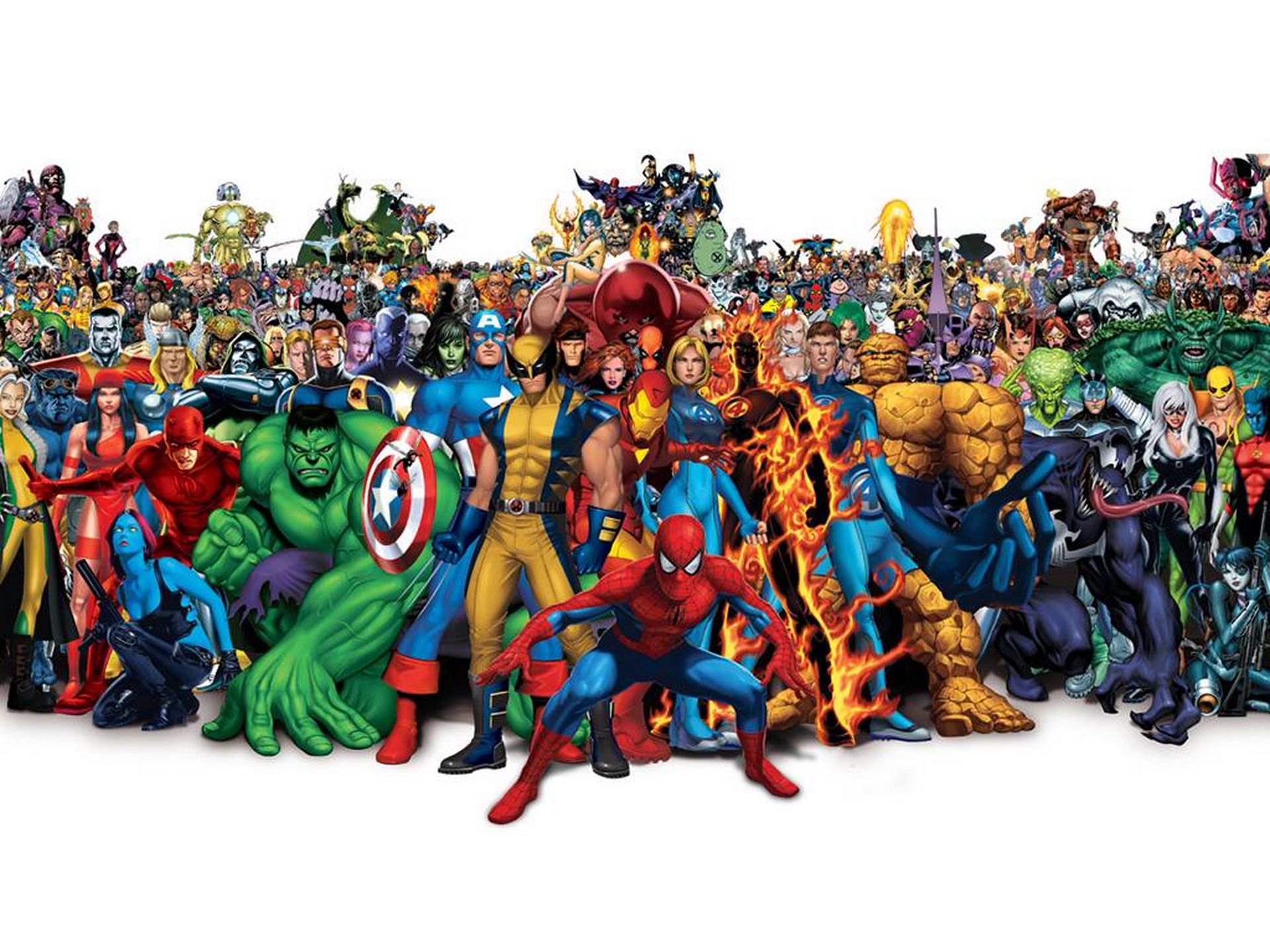 Iron Man, Venom, Spider-Man, Captain America, Fantastic Four, Wolverine, Daredevil, Marvel Comics, Dr. Doom, Cyclops, Black Cat (Comics) - desktop wallpaper