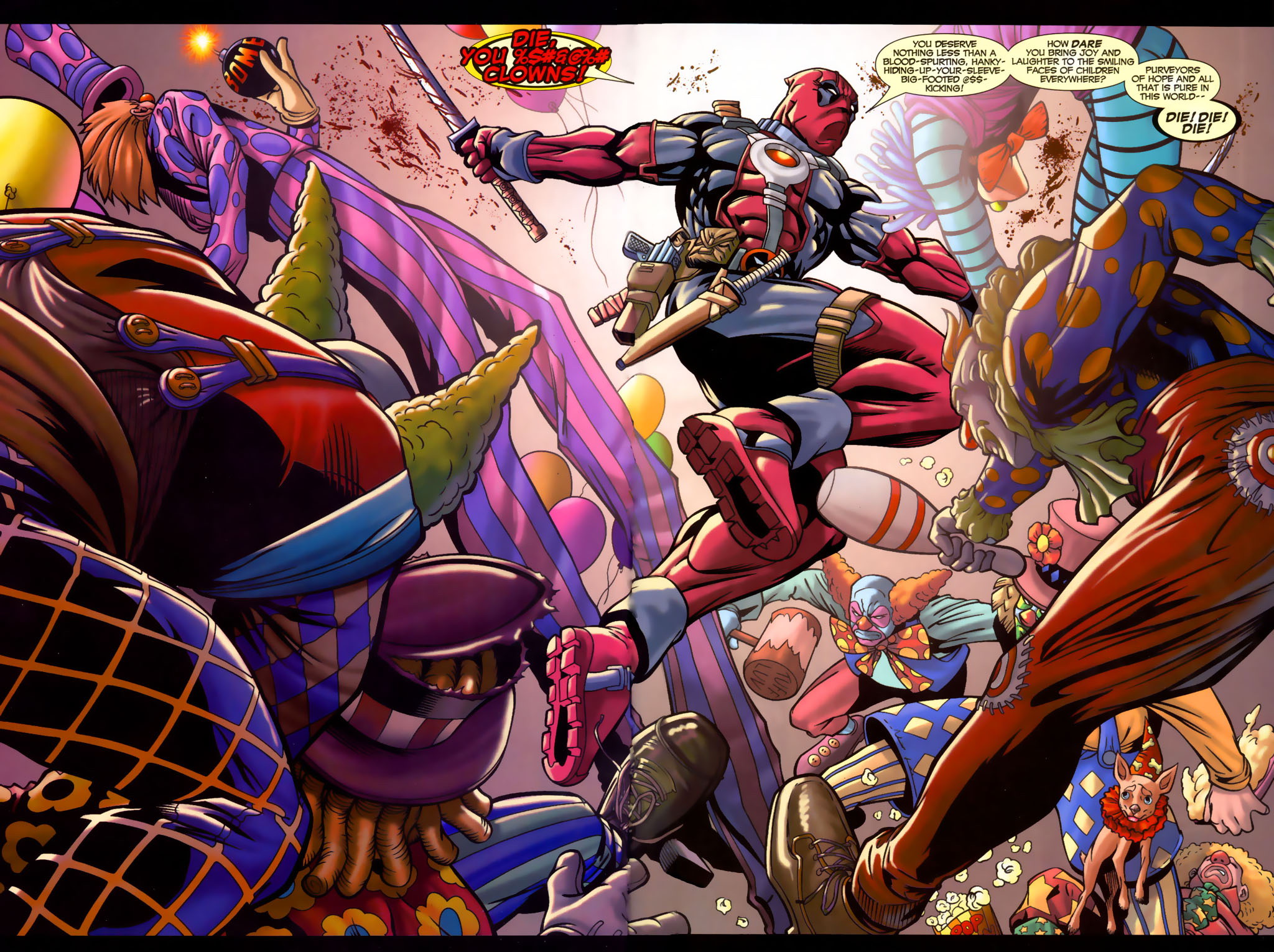 clowns, Deadpool Wade Wilson, Marvel Comics - desktop wallpaper