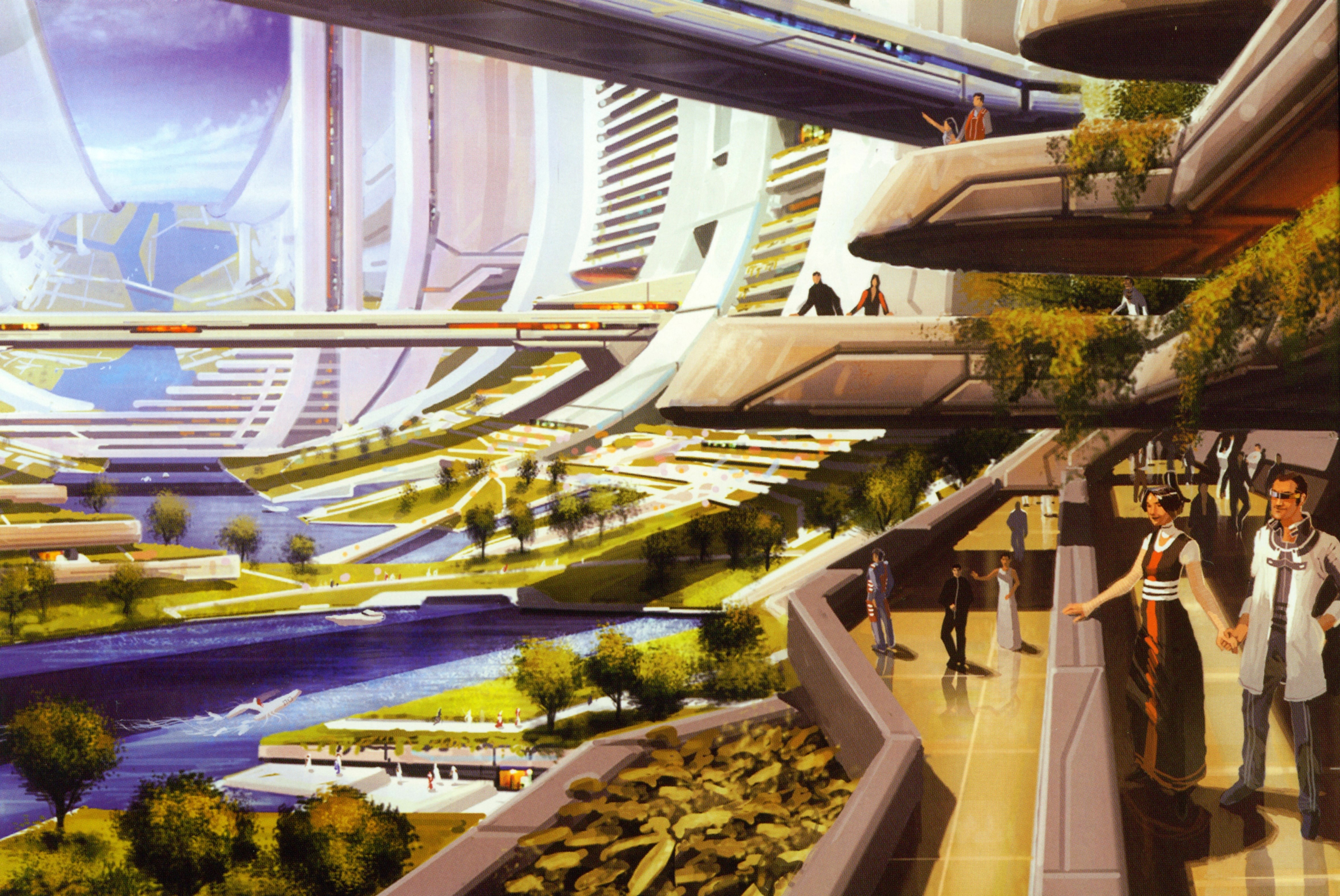 Каким будет урок будущего. СИД МИД город будущего. Винсент Каллебот квартал будущего. СИД МИД концепт арт. Mass Effect Concept-Art Цитадель.