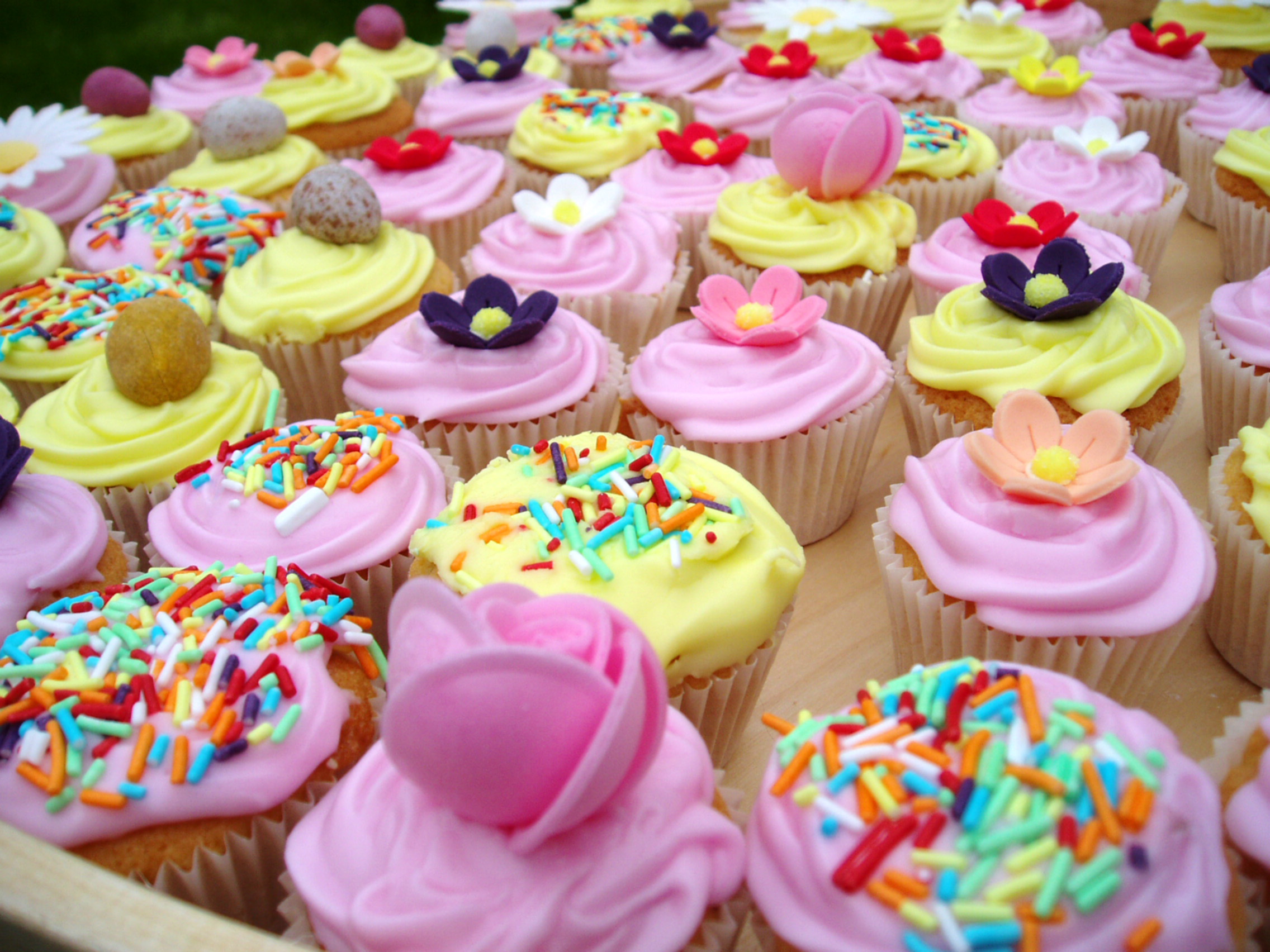 cupcakes, sprinkles, dessert, icing - desktop wallpaper