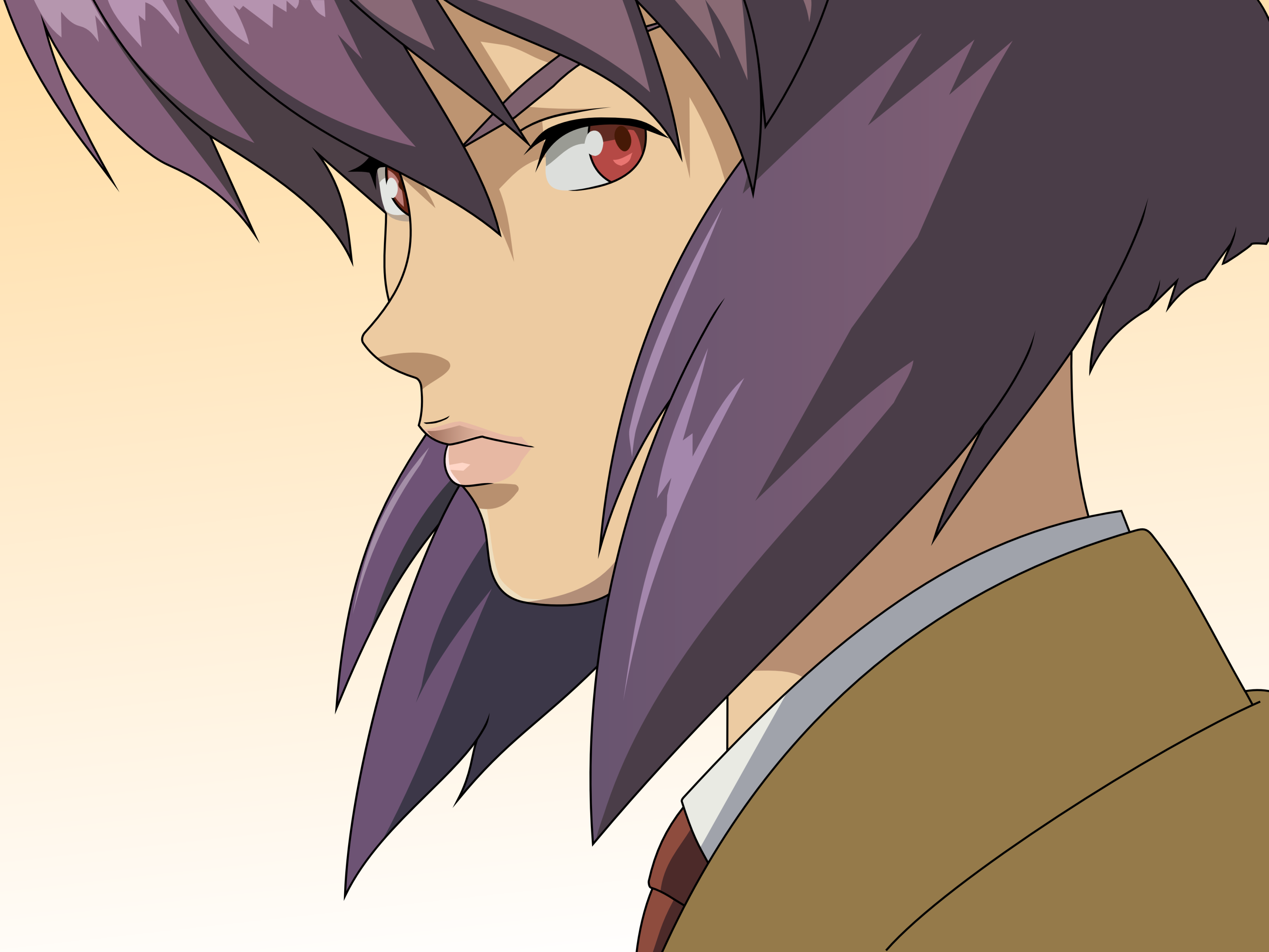 Motoko Kusanagi, purple hair, Ghost in the Shell - desktop wallpaper