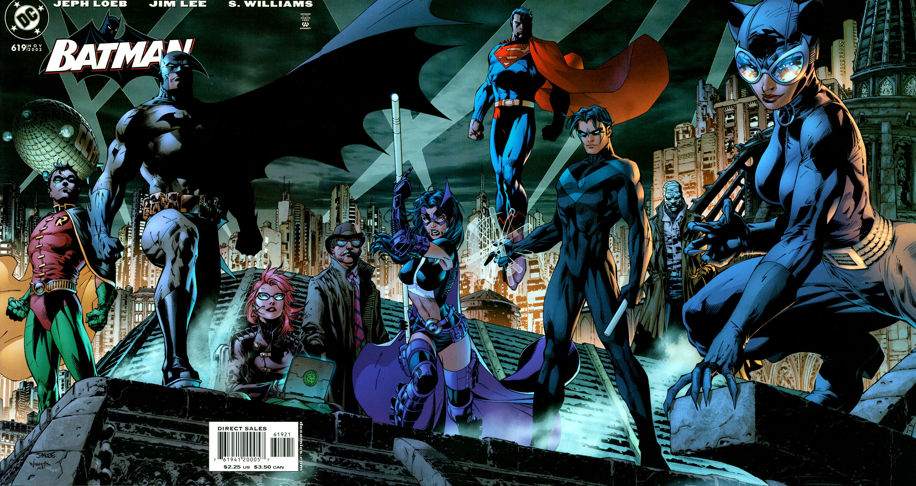 Batman, Robin, Superman, Catwoman, huntress, oracle, Nightwing, Jim Lee, James Gordon, Barbara Gordon - desktop wallpaper