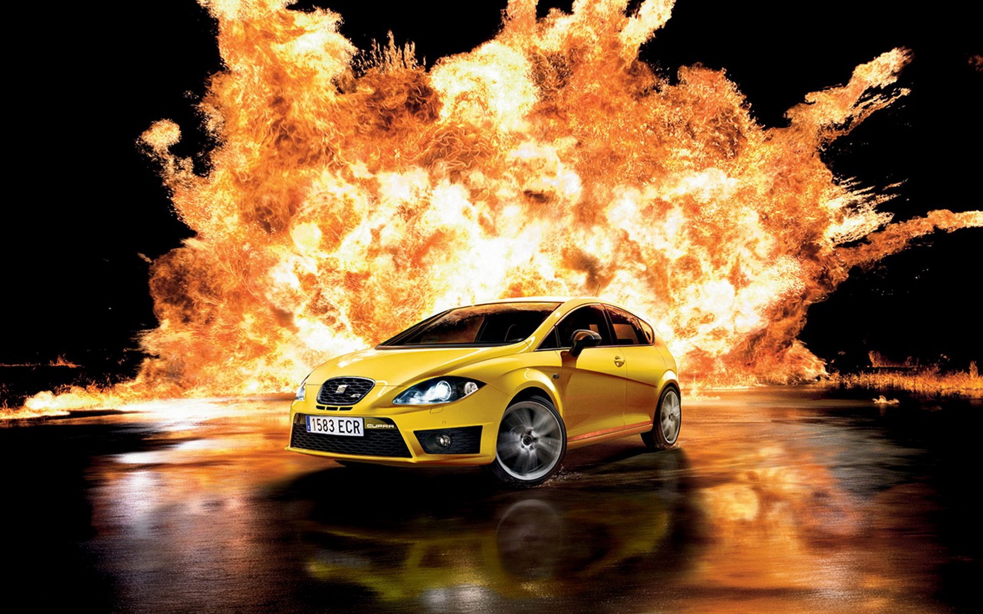 cars, explosions, Seat - desktop wallpaper
