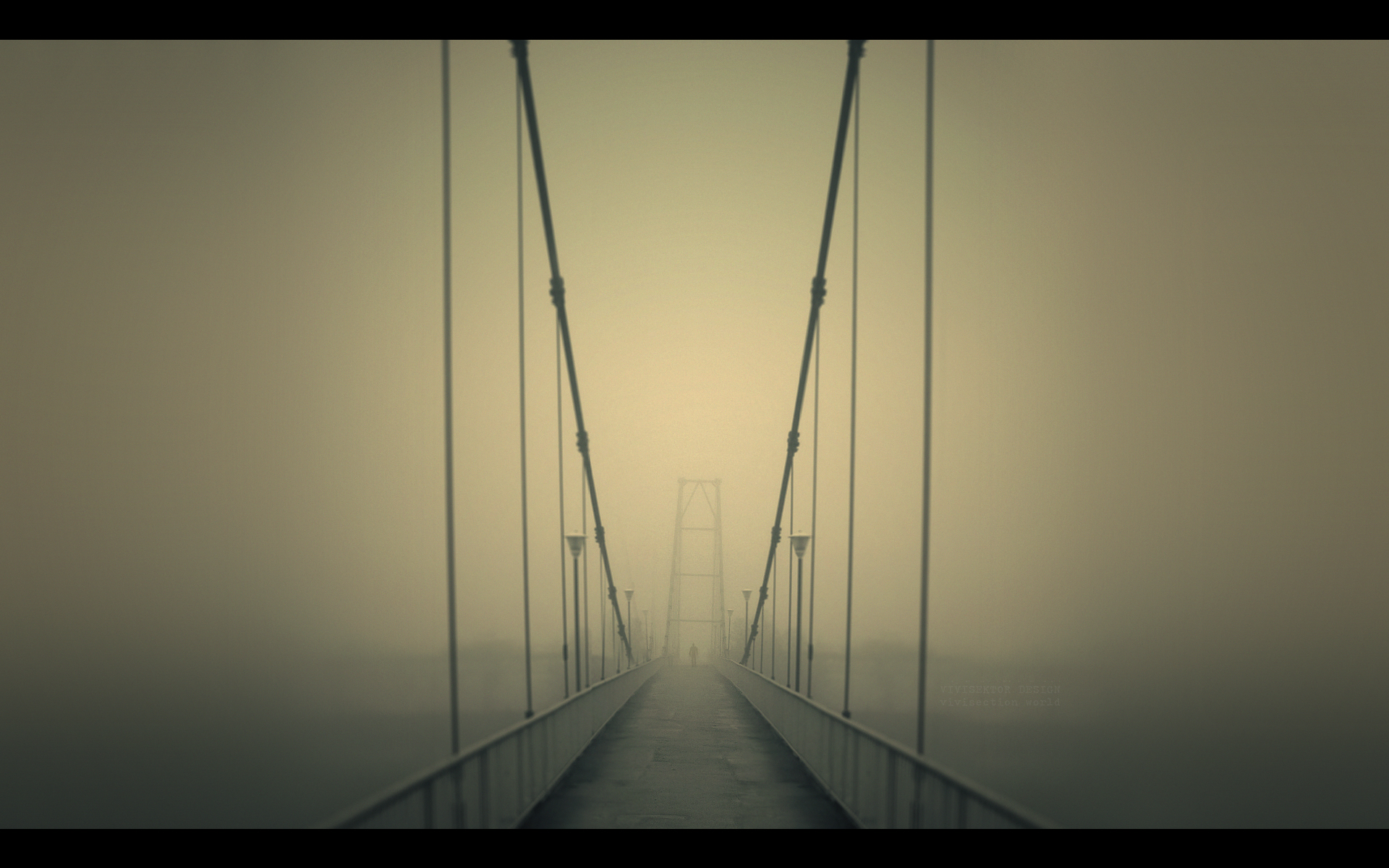 fog, bridges - desktop wallpaper