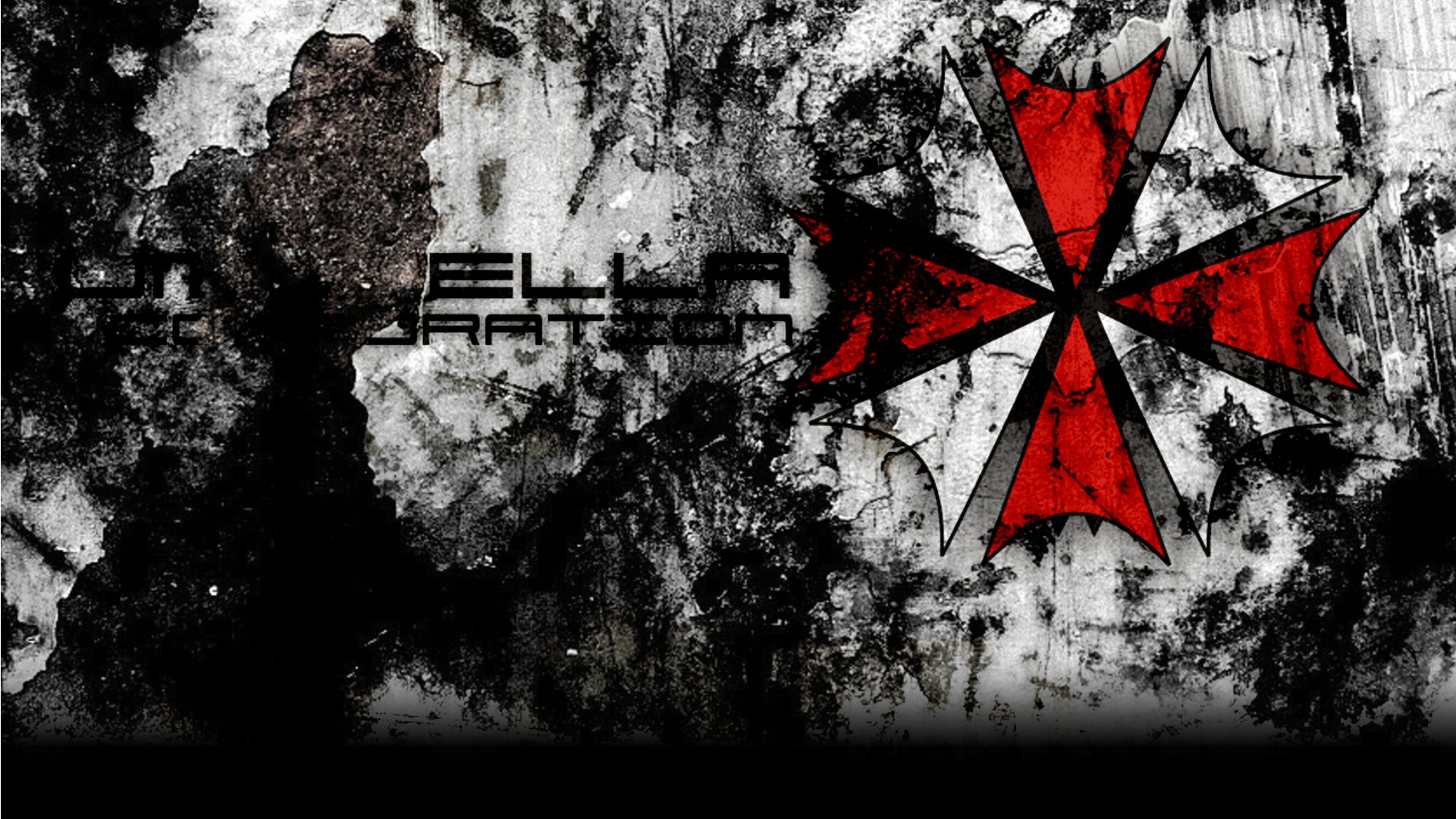 cross, Umbrella Corp., simple background - desktop wallpaper