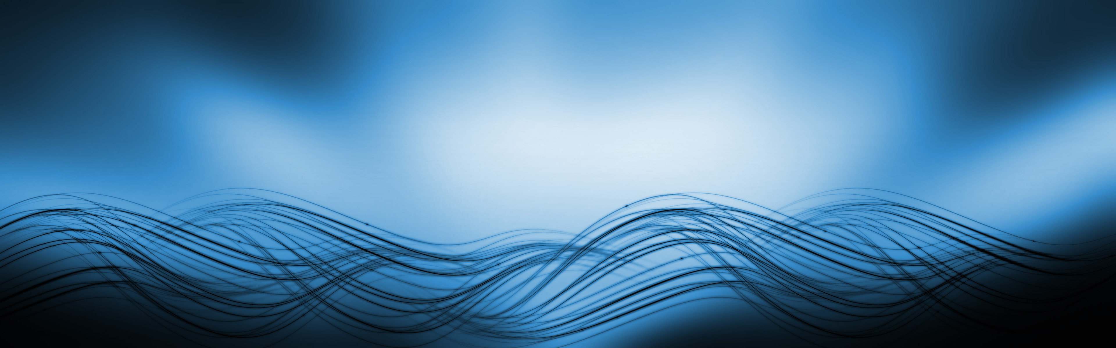 blue, waves, lines - desktop wallpaper