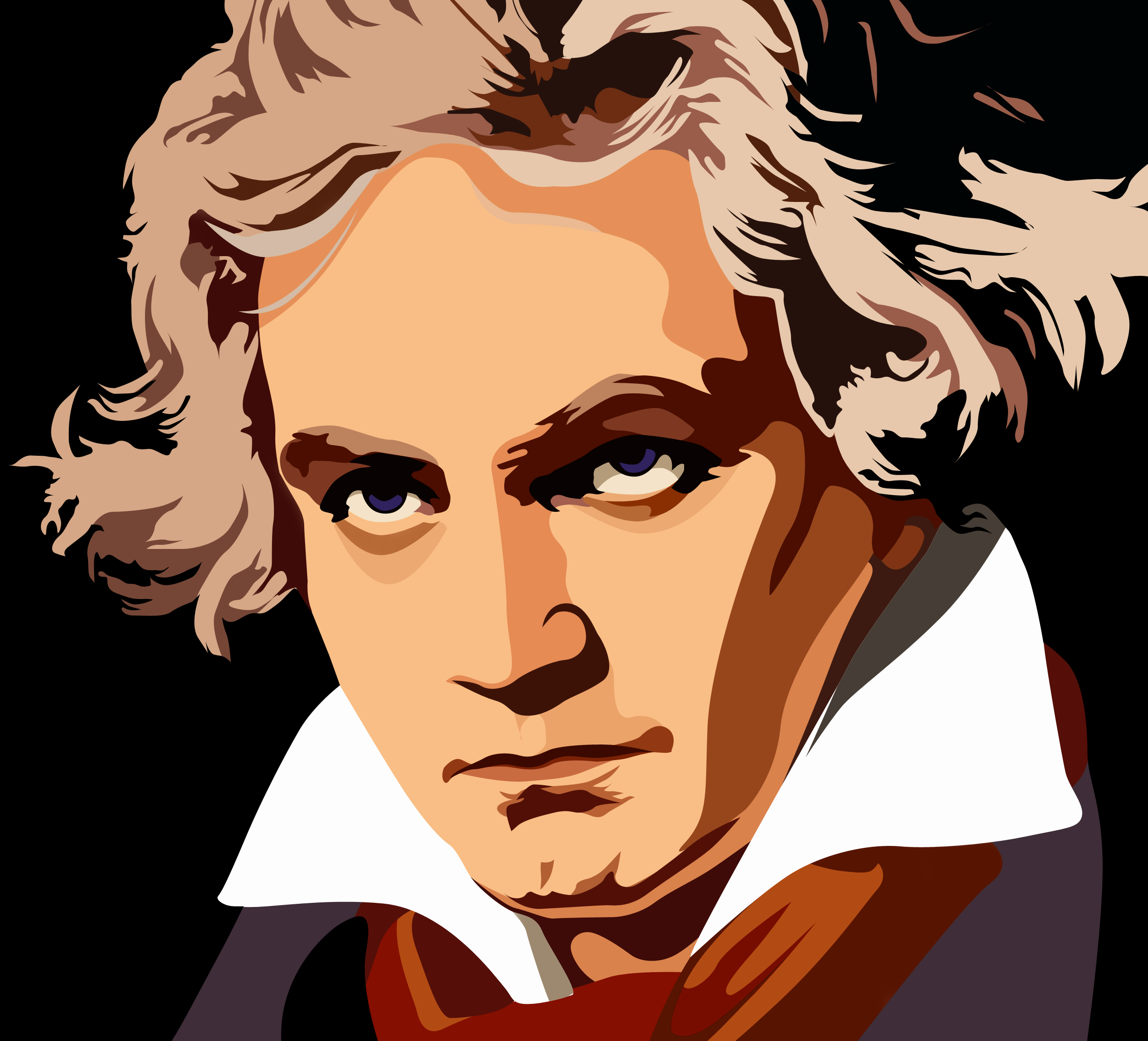 music, men, faces, Beethoven, portraits - desktop wallpaper