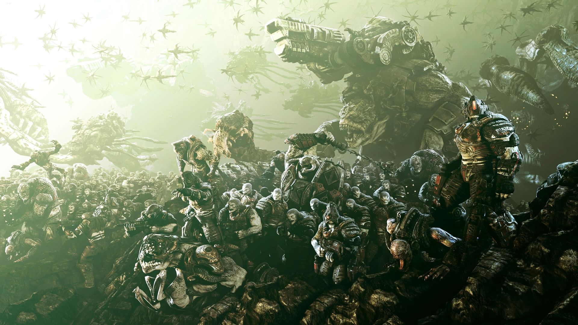 video games, fight, Gears of War, battles - desktop wallpaper