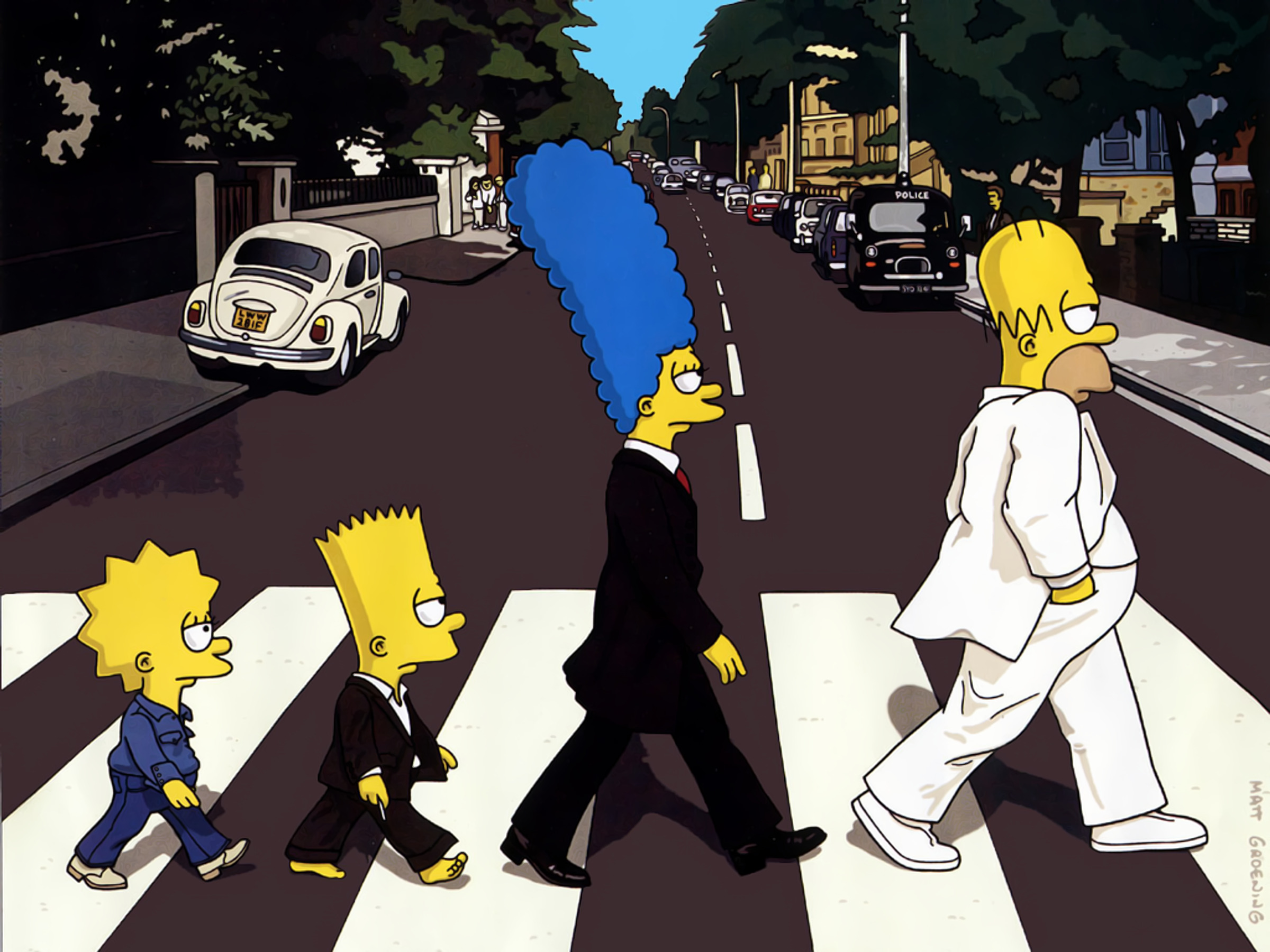 Abbey Road, The Simpsons - desktop wallpaper