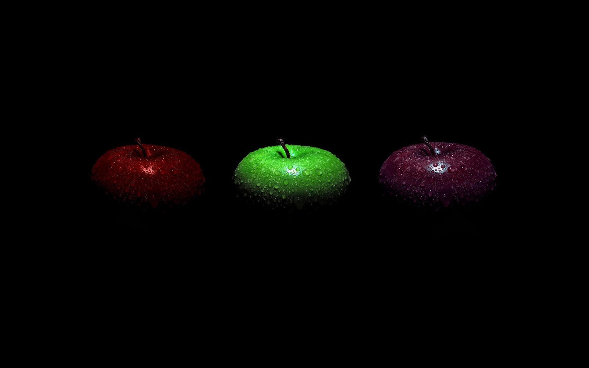 fruits, moist, apples, black background - desktop wallpaper