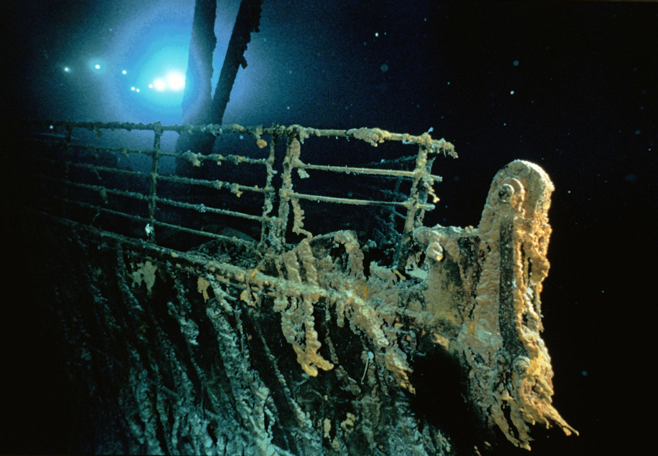 Titanic, bows, vehicles, underwater, railing, shipwreck - desktop wallpaper