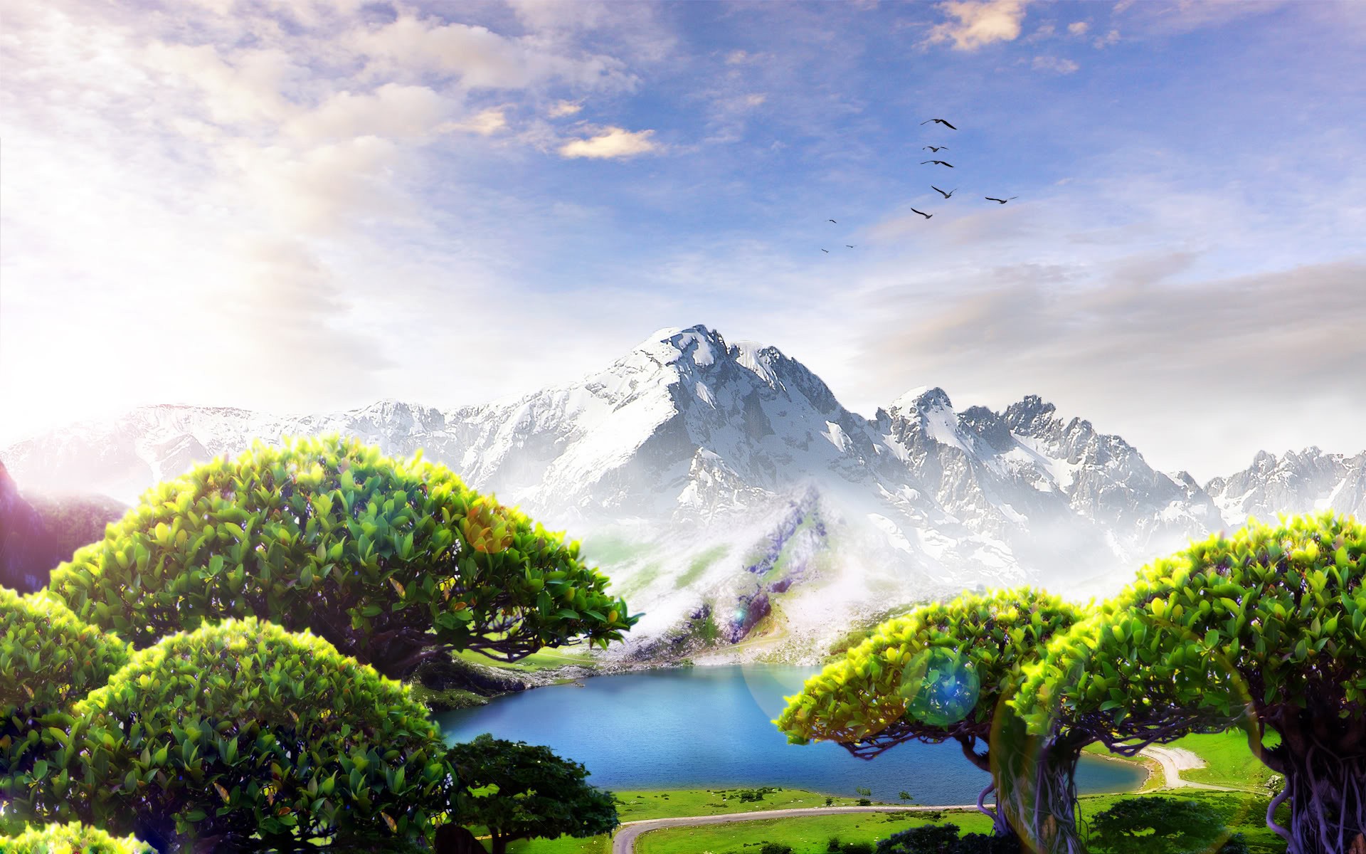 fantasy, mountains, Country - desktop wallpaper