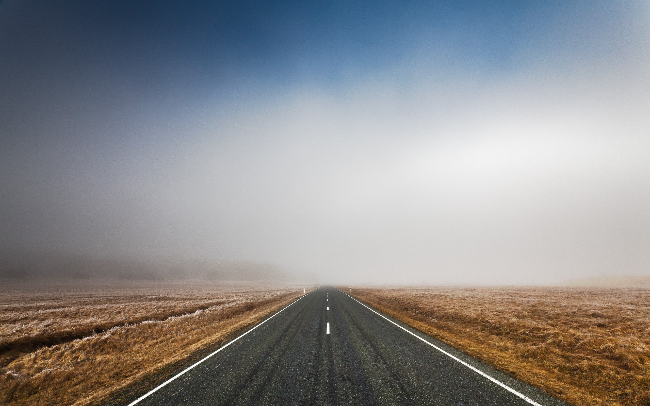 landscapes, mist, roads - desktop wallpaper